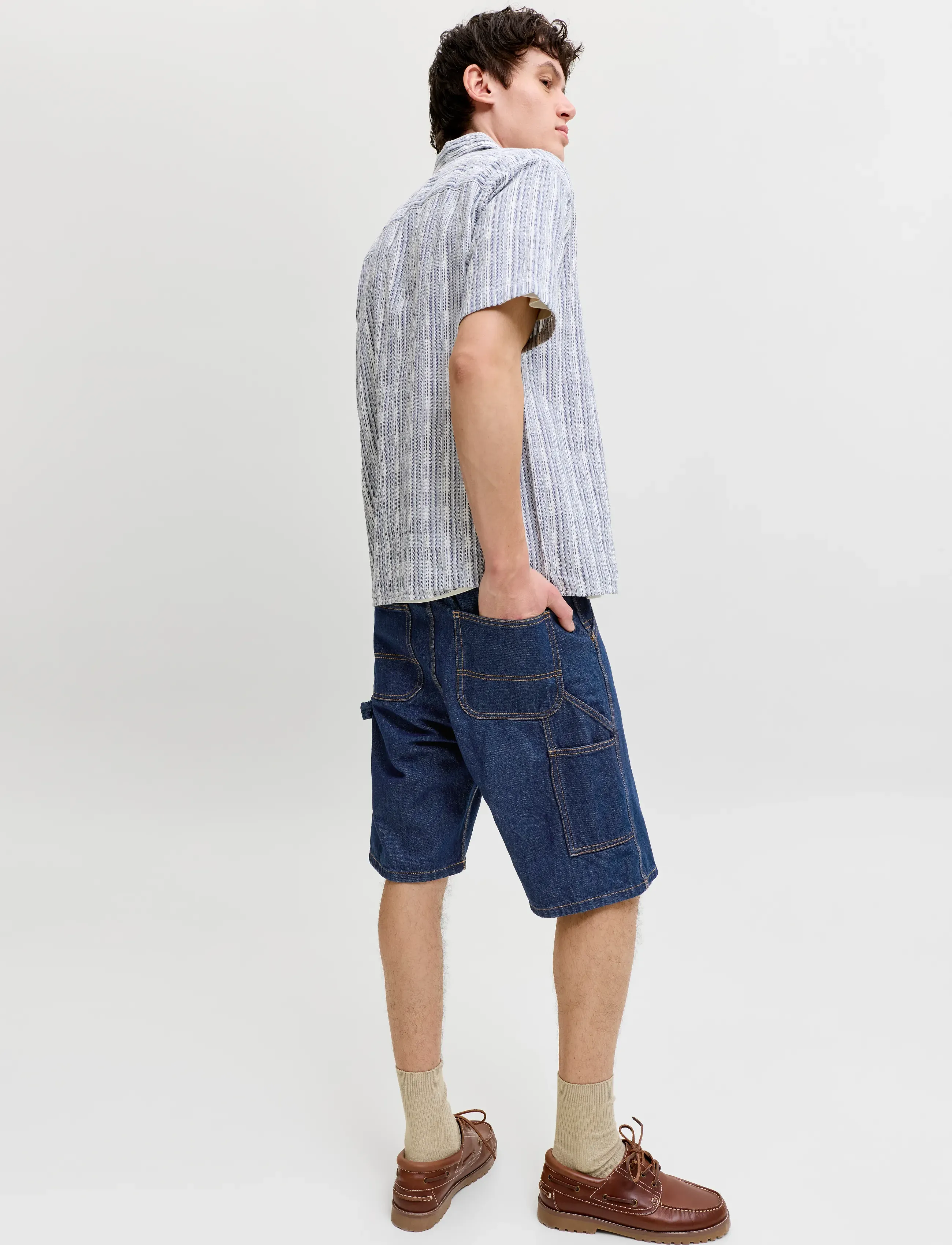 Jack & Jones - JJIALEX JJCARPENTER SHORTS NS 830 - cargo shorts - blue denim - 5