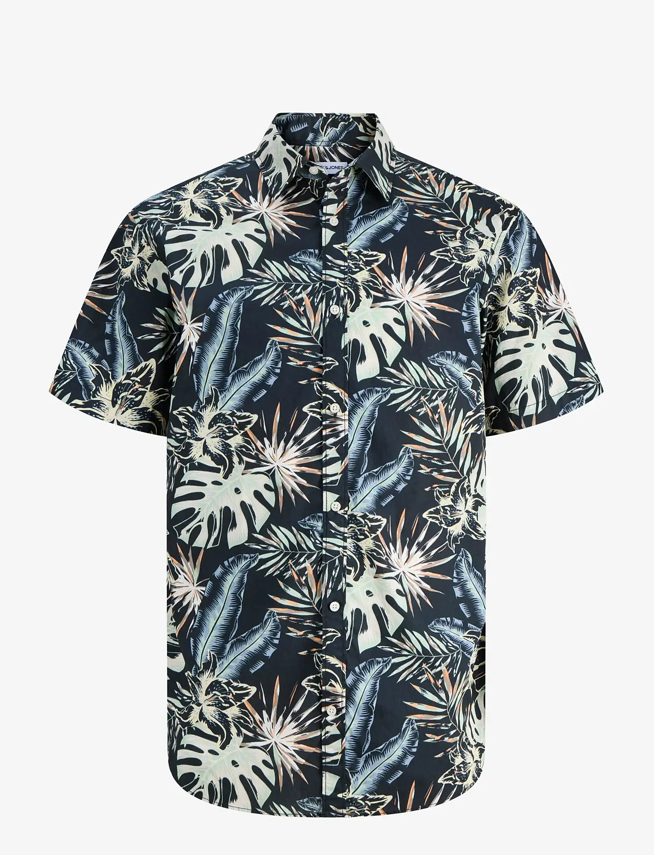 Jack & Jones - JJHONOLULU AOP SHIRT SS - kurzarmhemden - black - 1