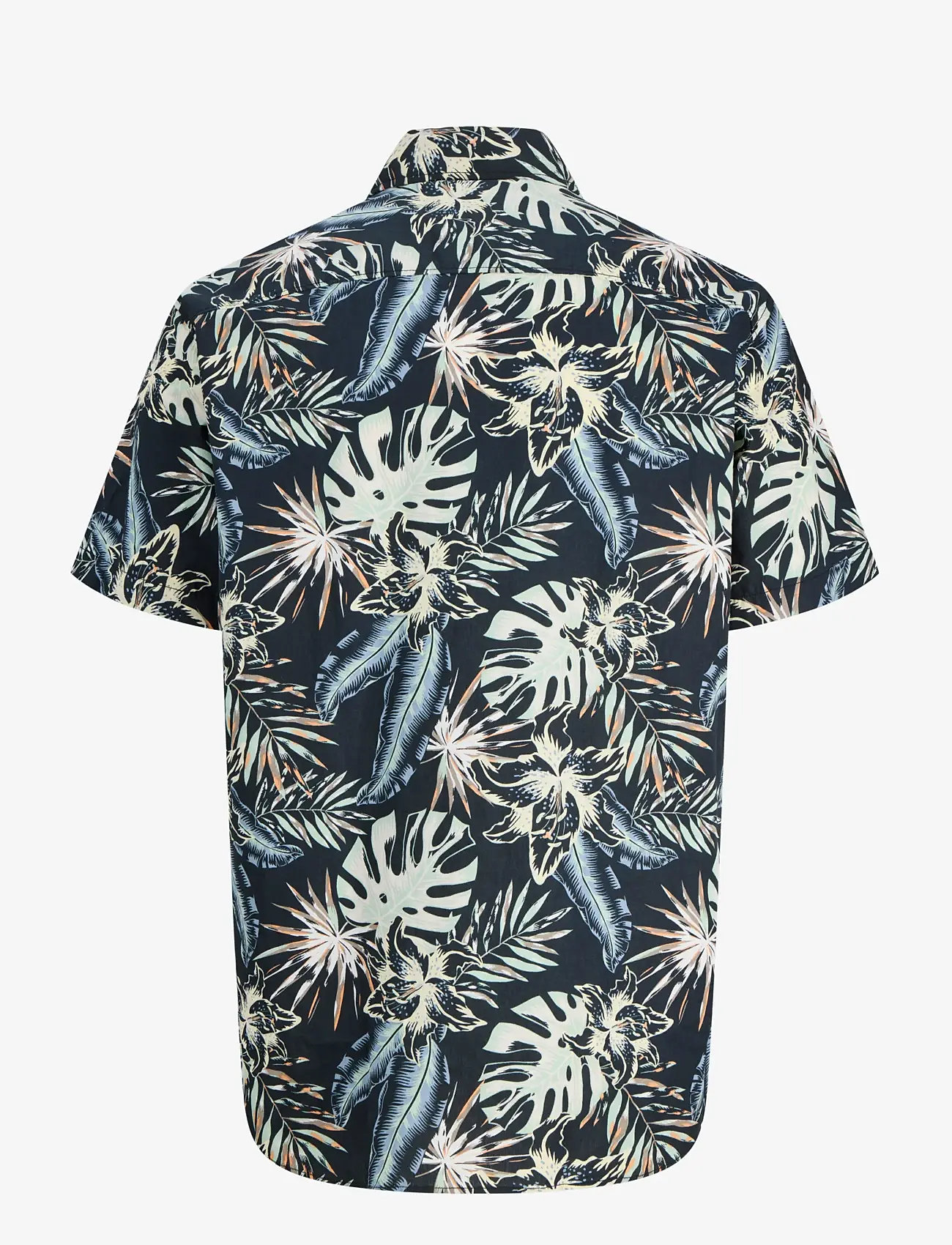 Jack & Jones - JJHONOLULU AOP SHIRT SS - kurzarmhemden - black - 2