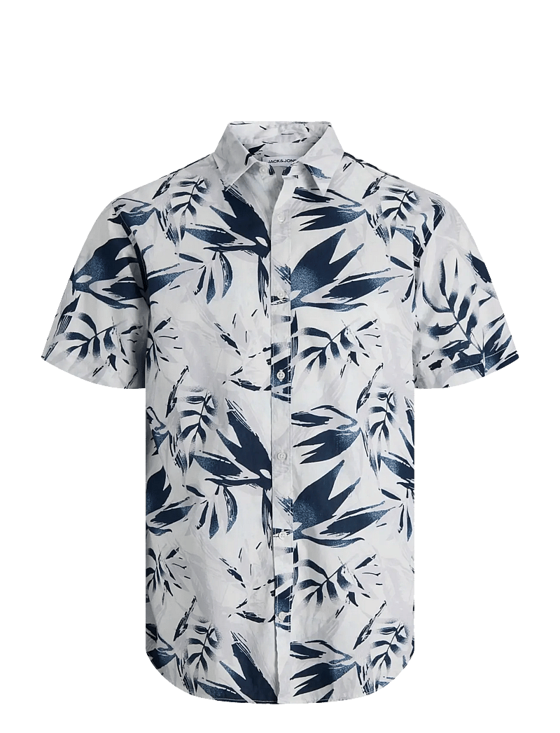 Jack & Jones - JJHONOLULU AOP SHIRT SS - lühikeste varrukatega särgid - cloud dancer - 1