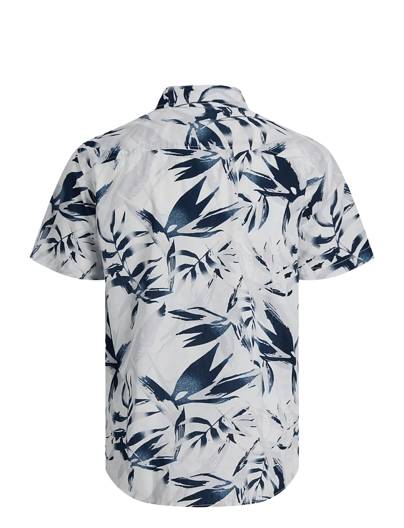 Jack & Jones - JJHONOLULU AOP SHIRT SS - lühikeste varrukatega särgid - cloud dancer - 2