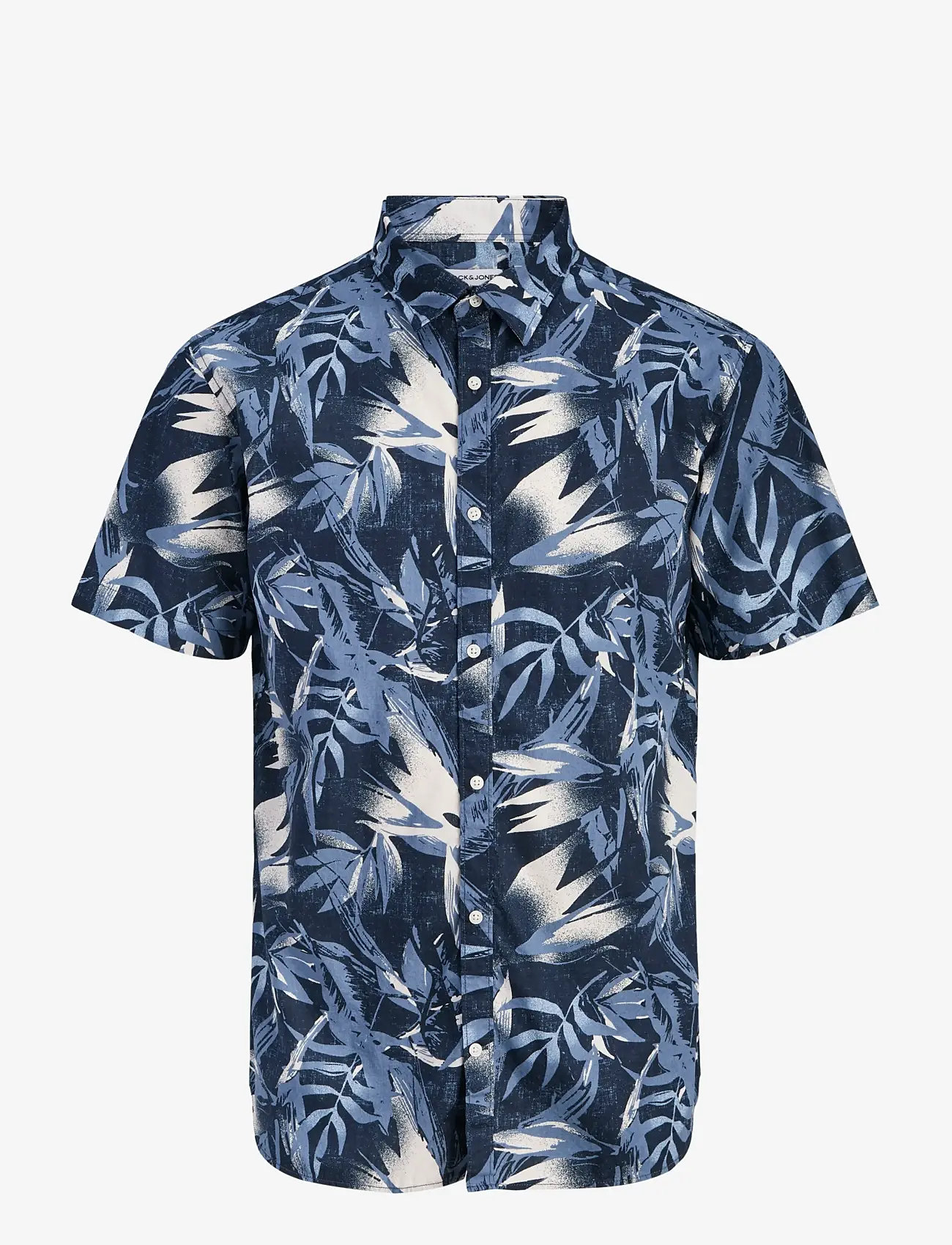 Jack & Jones - JJHONOLULU AOP SHIRT SS - kortærmede skjorter - navy blazer - 1