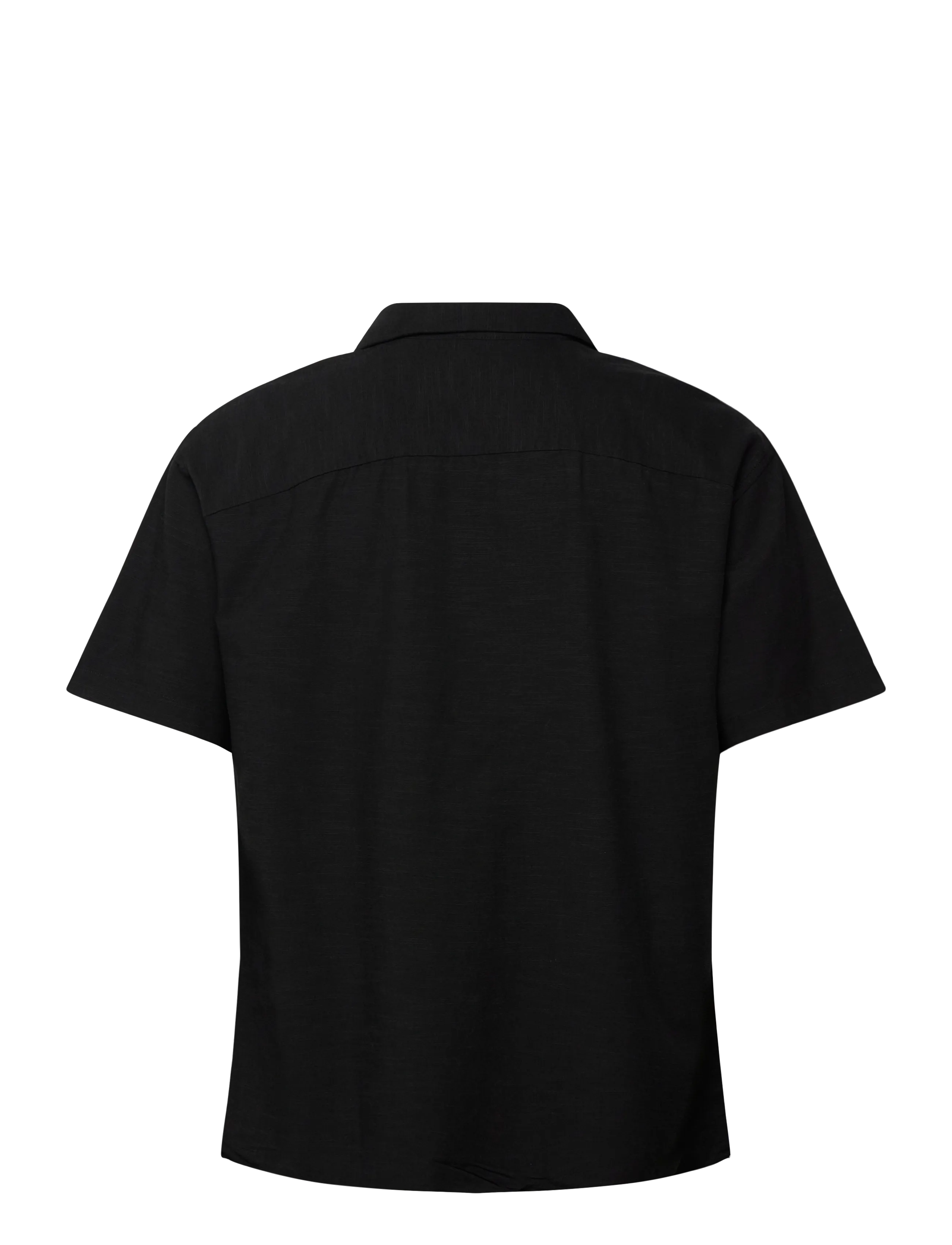 Jack & Jones - JJALFREDO SLUB RESORT SHIRT SS - mønstrede skjorter - black - 1