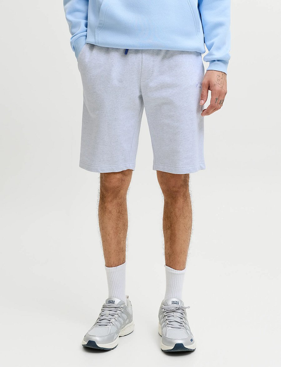 Jack & Jones - JPSTGORDON COLLEGE SWEAT SHORTS MID - collegeshortsit - white melange - 0
