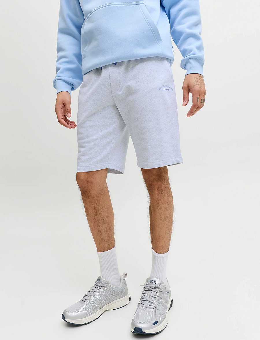Jack & Jones - JPSTGORDON COLLEGE SWEAT SHORTS MID - collegeshortsit - white melange - 5