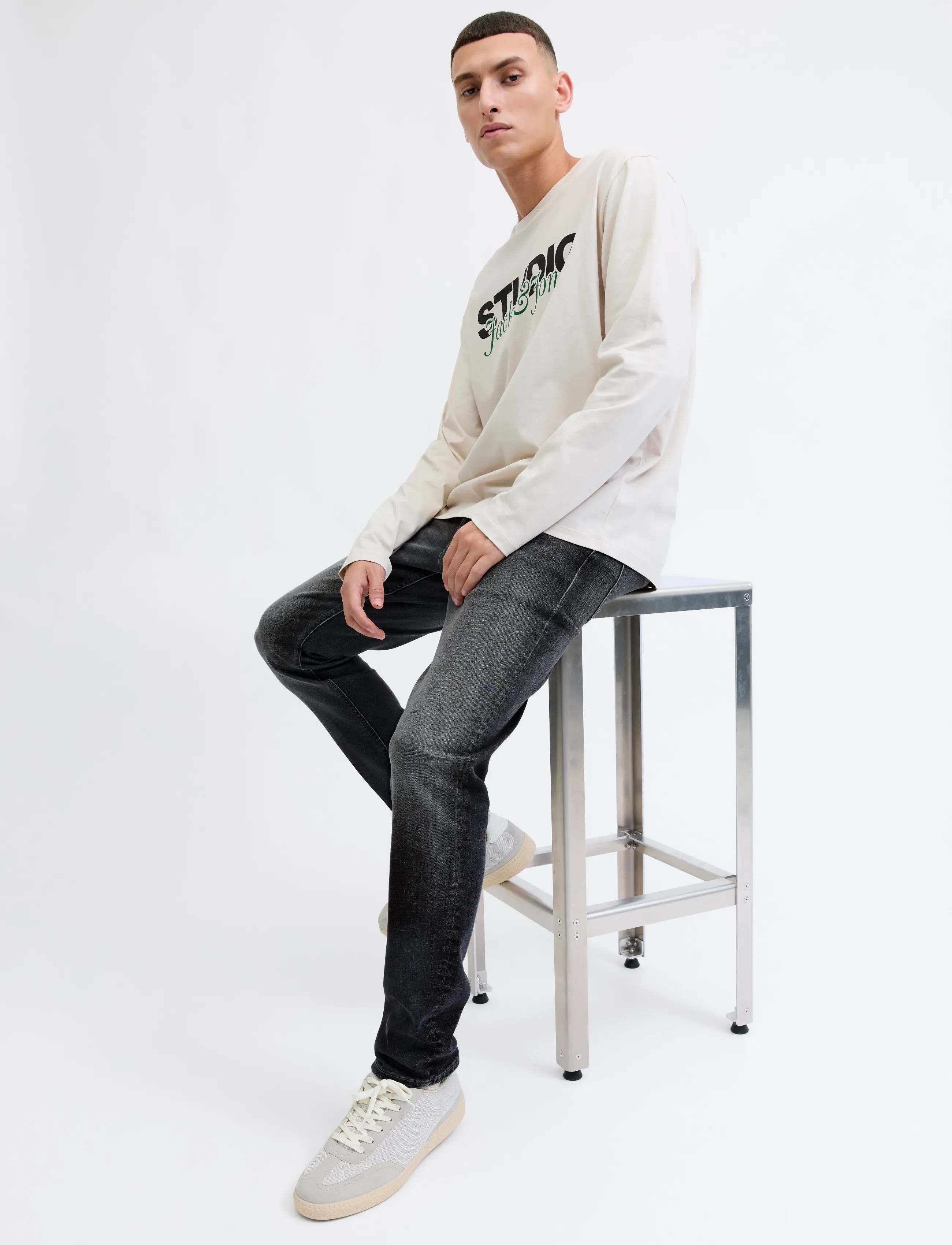 Jack & Jones JJIGLENN JJCOOPER ST 335 BF - Streetstyle - BLACK DENIM / black