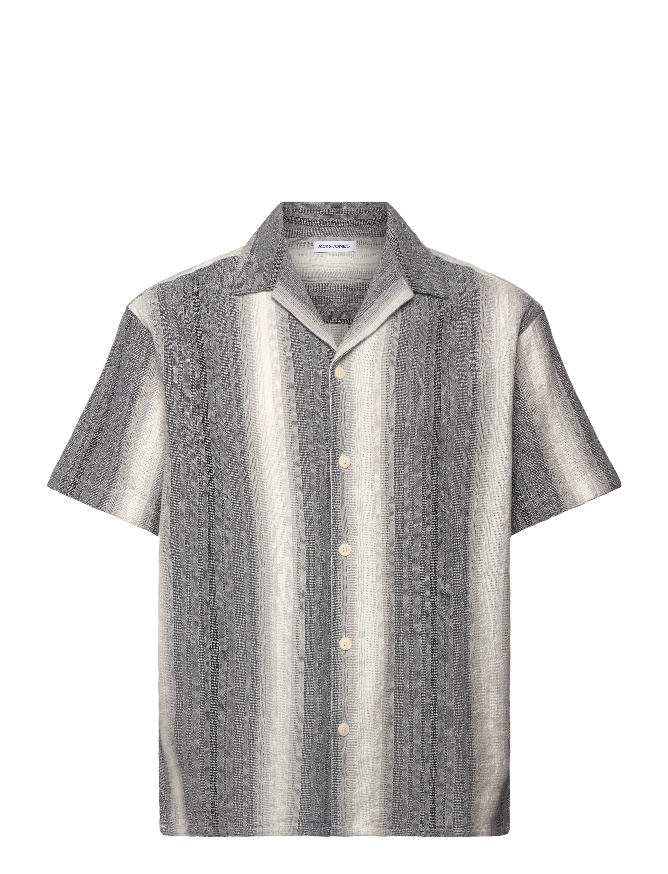 Jack & Jones Jjalvaro Dobby Resort Shirt Ss, Mænd, Stribet Kortærmet Resort Skjorte, Grå, Str: XL