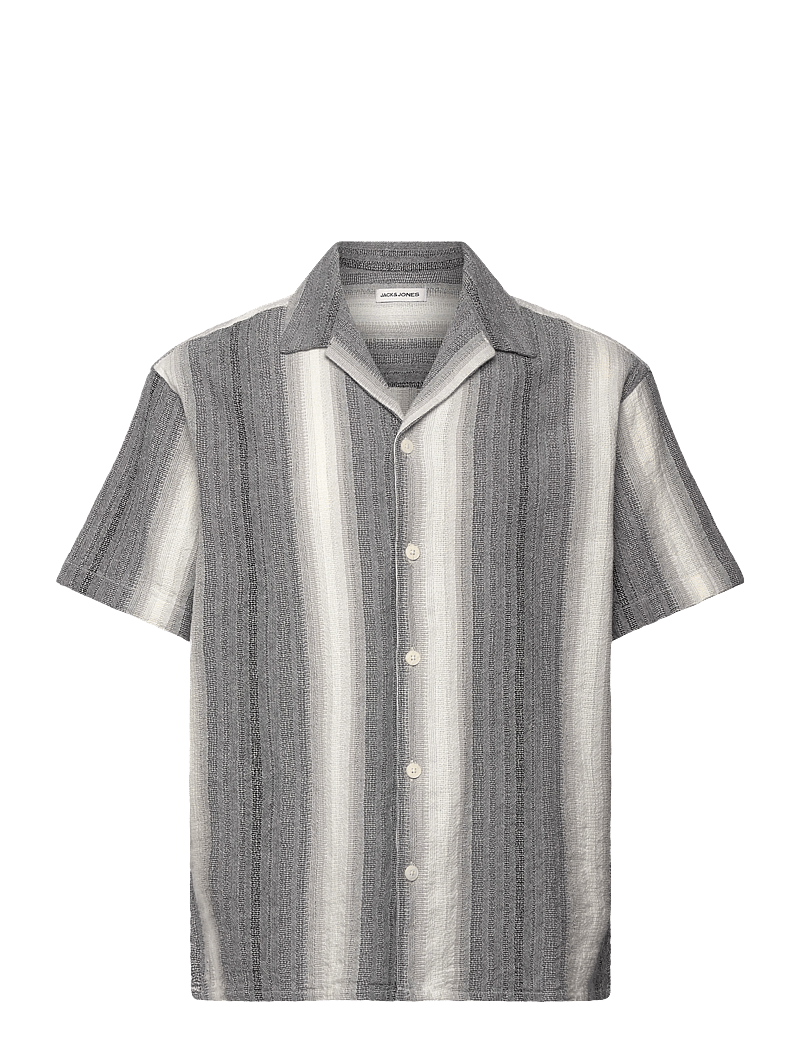 Jack & Jones - JJALVARO DOBBY RESORT SHIRT SS - kortærmede skjorter - black - 0