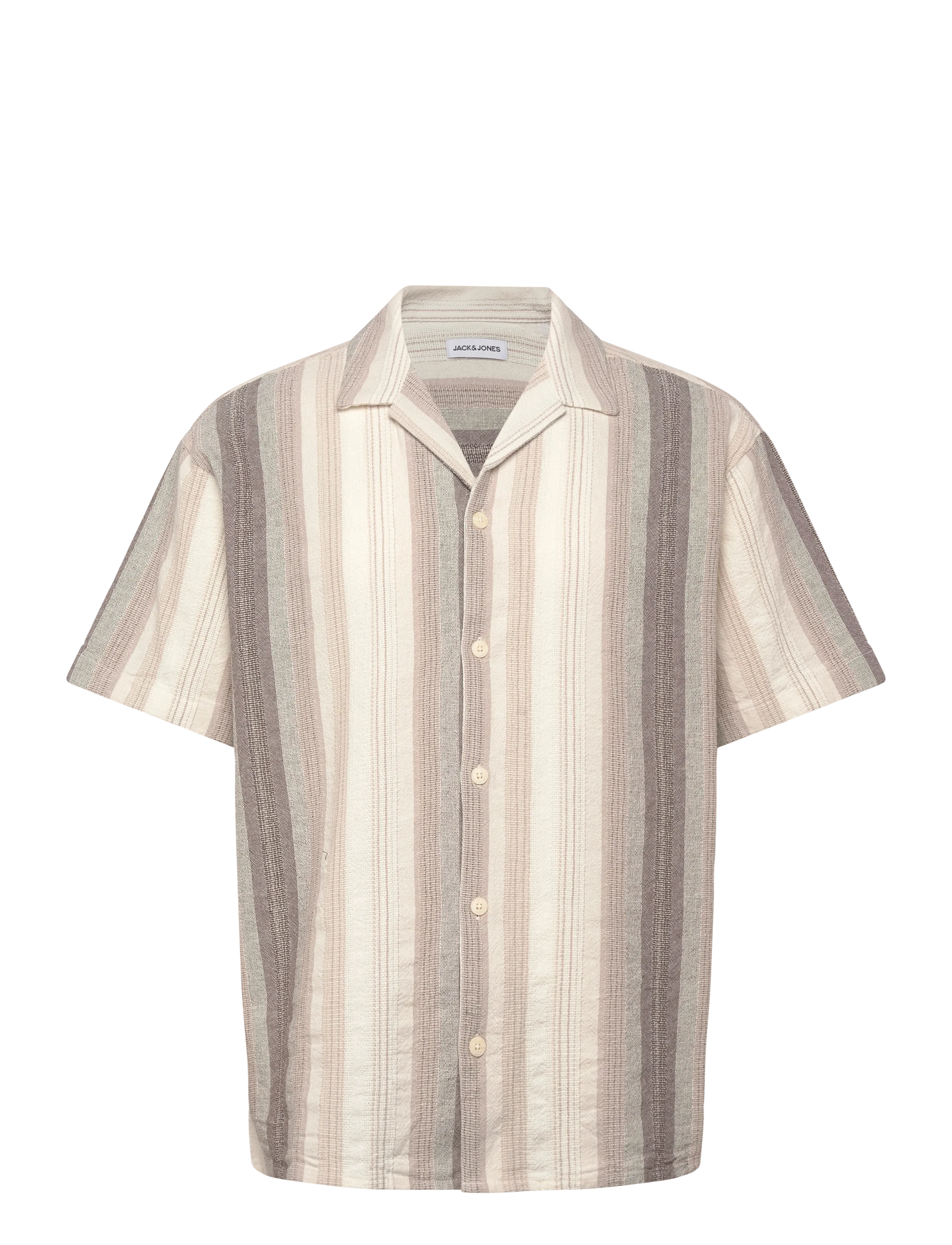 Jack & Jones Jjalvaro Dobby Resort Shirt Ss, S, Shirts, Creme - Short-sleeved Männerswear
