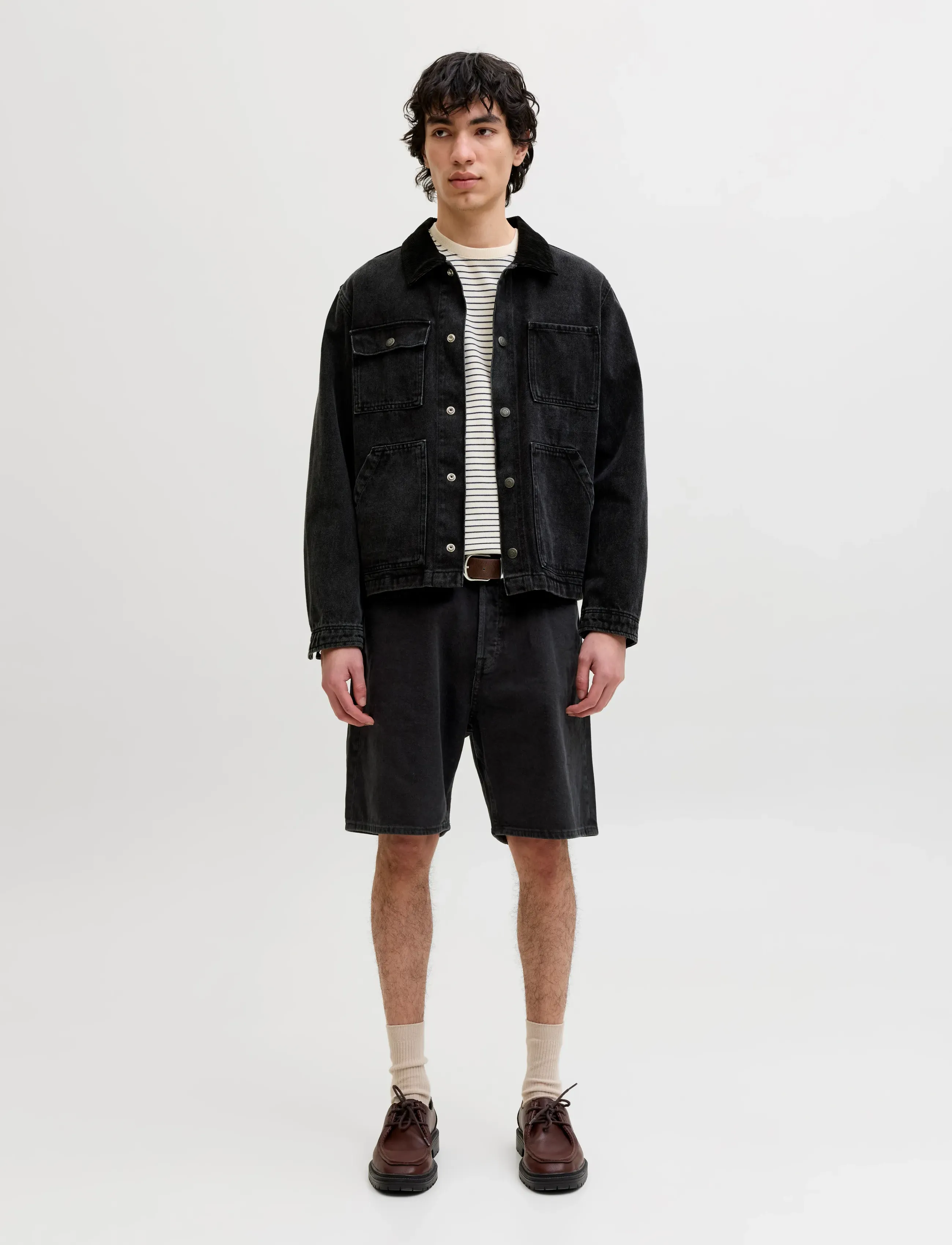 Jack & Jones - JJITONY JJORIGINAL SHORTS SQ 070 SN - gallastuttbuxur - black denim - 4