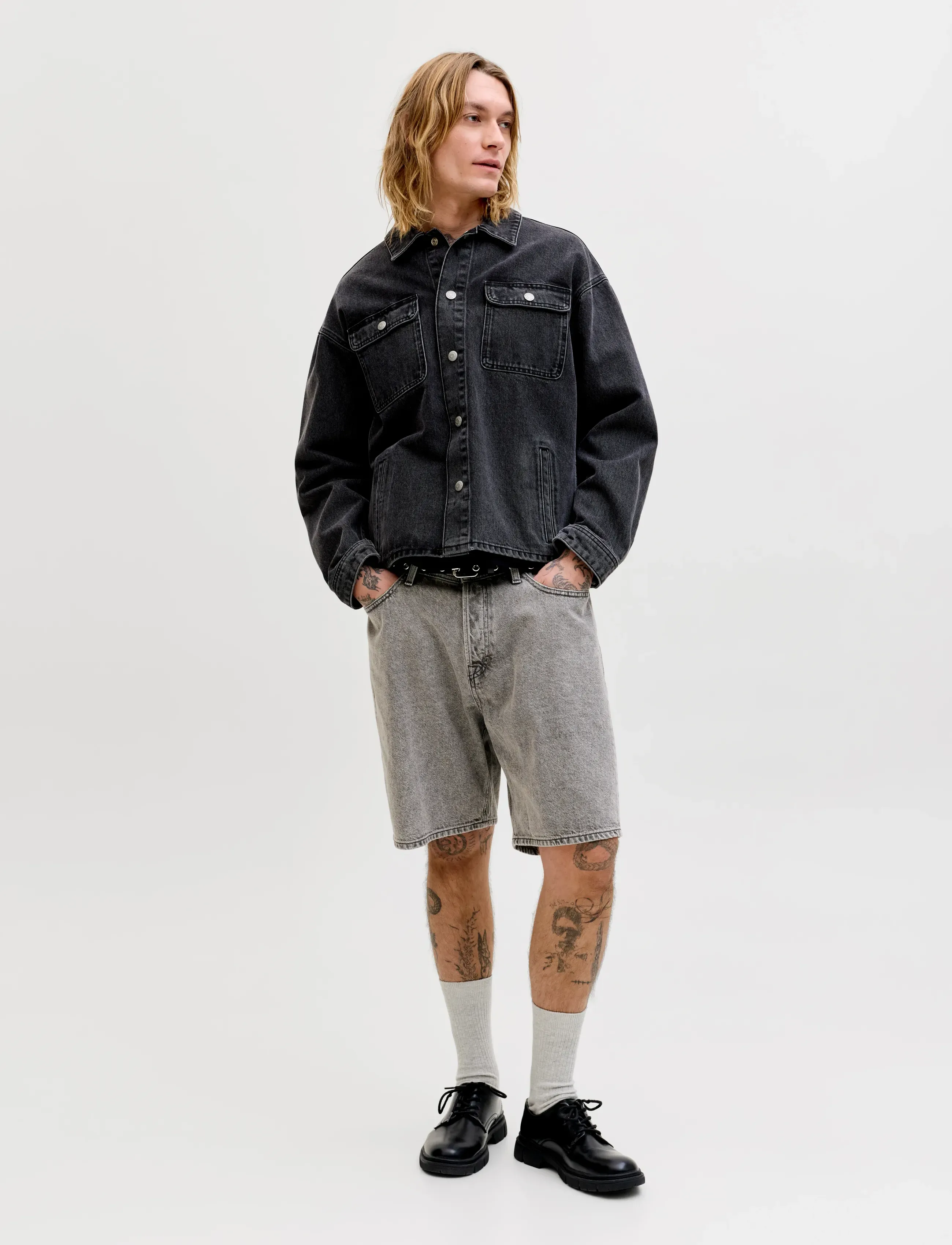 Jack & Jones - JJITONY JJORIGINAL SHORTS SQ 070 SN - jorts - grey denim - 4
