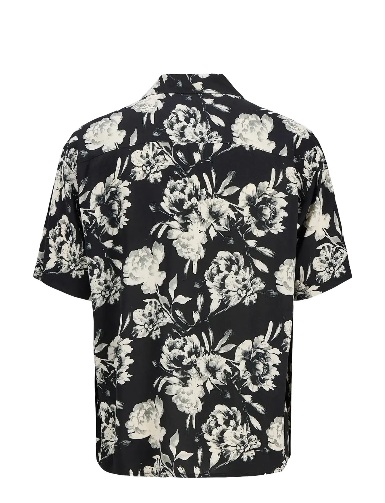 Jack & Jones - JJJEFF MONOCHROME AOP RESORT SHIRT SS - kurzarmhemden - black - 1