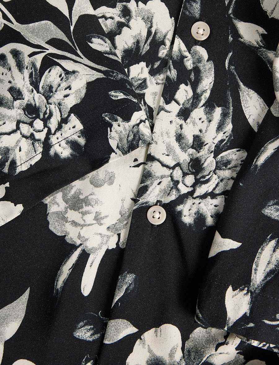 Jack & Jones - JJJEFF MONOCHROME AOP RESORT SHIRT SS - kurzarmhemden - black - 2