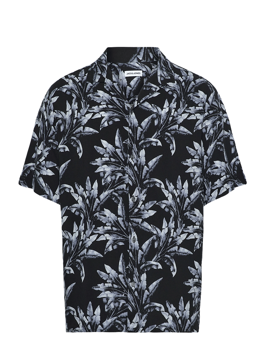 Jack & Jones - JJJEFF MONOCHROME AOP RESORT SHIRT SS - kurzarmhemden - celestial blue - 0