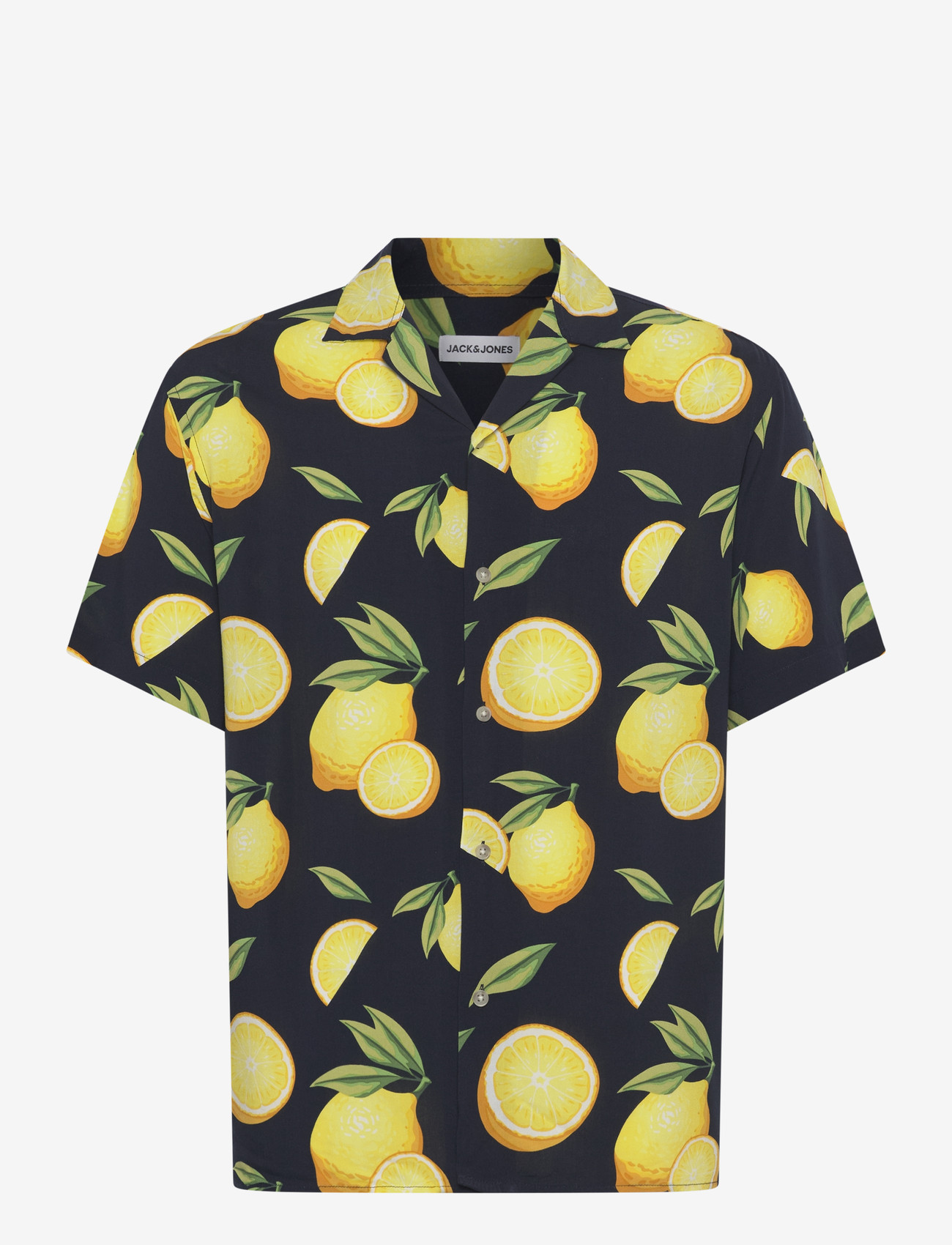 Jack & Jones - JJLEMON RESORT SHIRT SS - kortærmede skjorter - navy blazer - 0