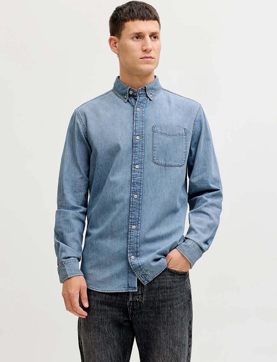 Jack & Jones - JJEBROOK JJOXFORD SHIRT AKM 990 NOOS - chemises en jean - blue denim - 0