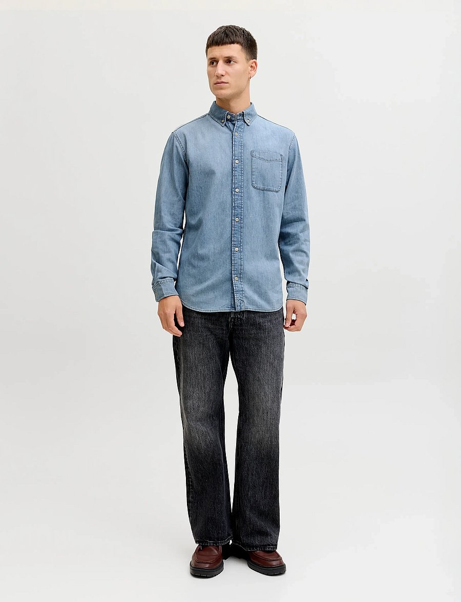 Jack & Jones - JJEBROOK JJOXFORD SHIRT AKM 990 NOOS - chemises en jean - blue denim - 3