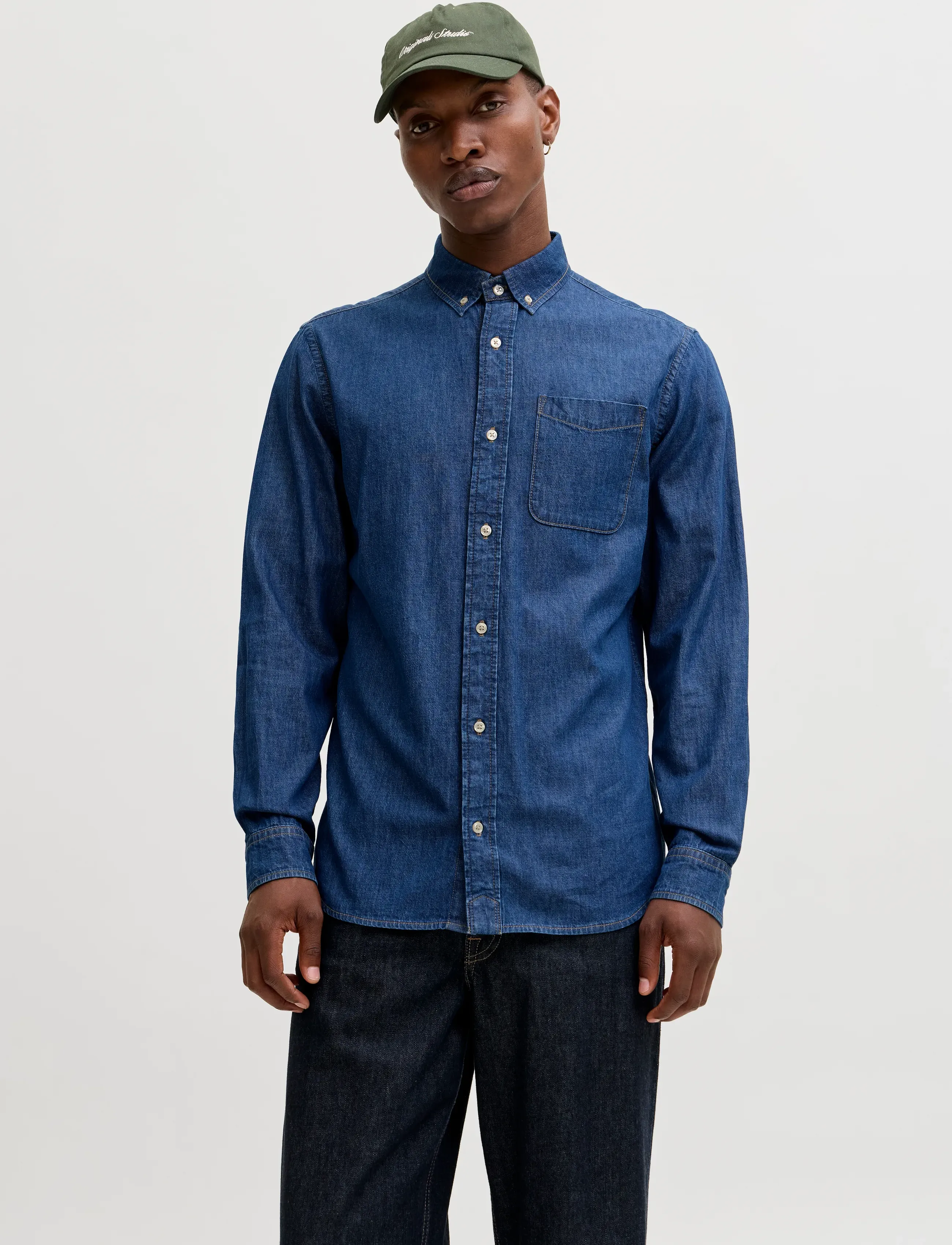 Jack & Jones JJEBROOK JJOXFORD SHIRT AKM 990 NOOS - Winter deals - BLUE DENIM / blue