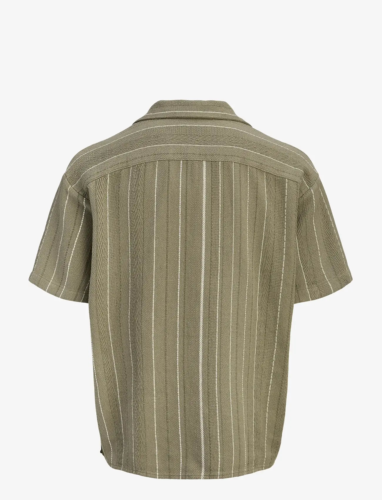 Jack & Jones - JJEBRADLEY STRIPED RESORT SHIRT SS LN - gestreifte hemden - vetiver - 2