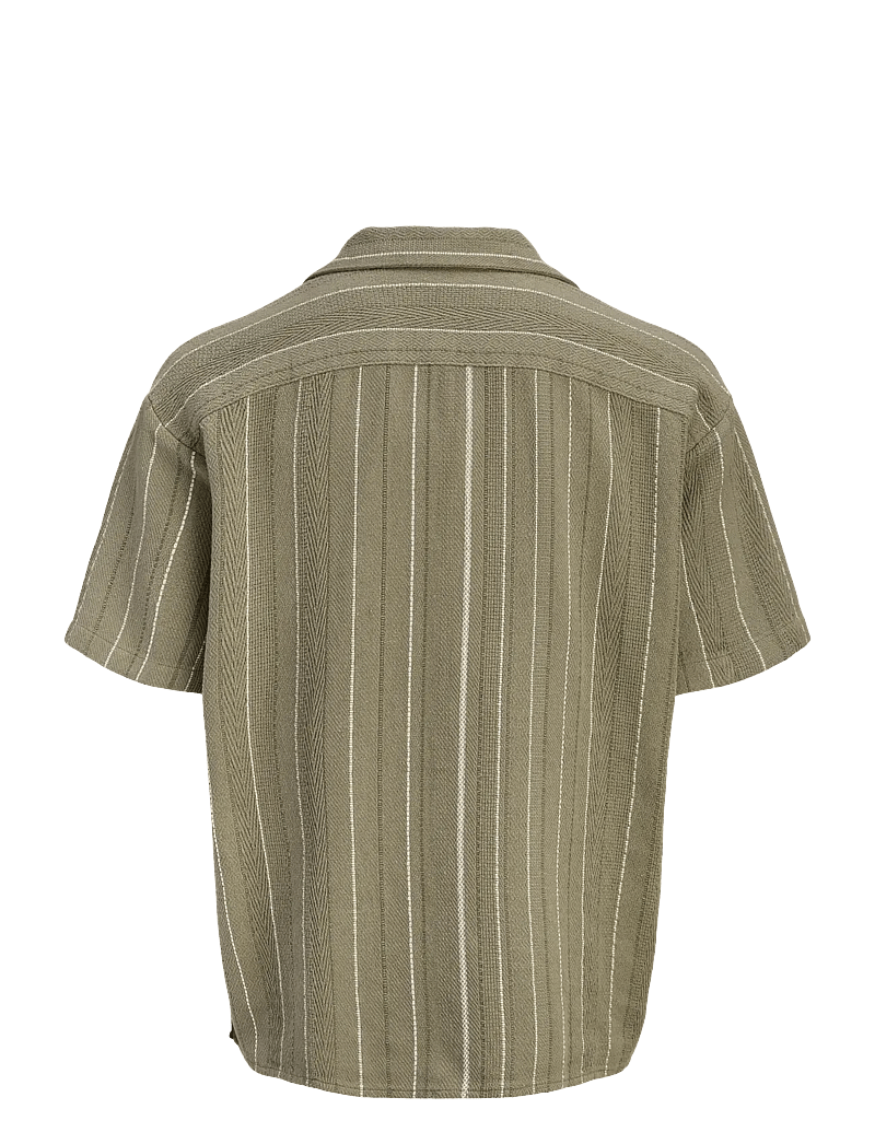 Jack & Jones - JJEBRADLEY STRIPED RESORT SHIRT SS LN - gestreifte hemden - vetiver - 2