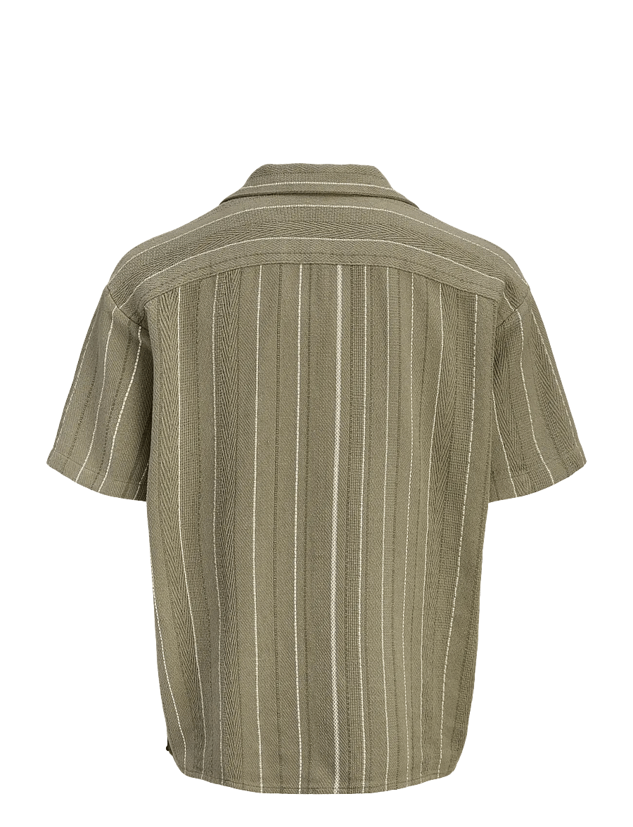 Jack & Jones - JJEBRADLEY STRIPED RESORT SHIRT SS LN - gestreepte overhemden - vetiver - 2