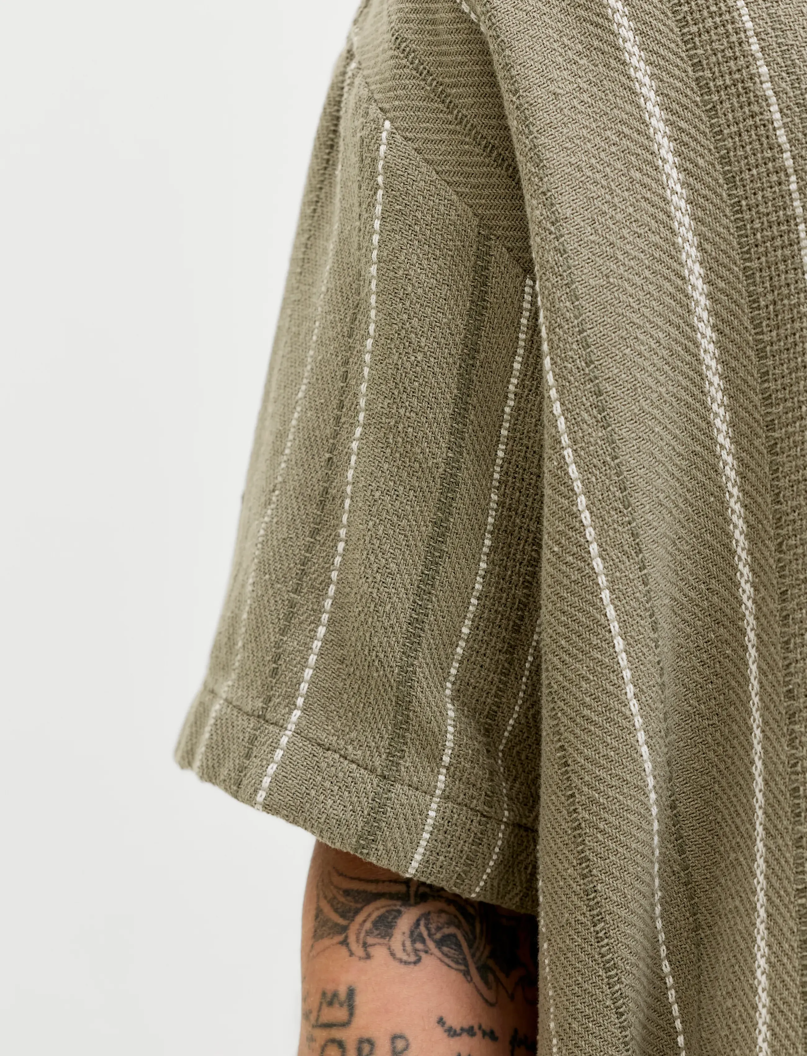 Jack & Jones - JJEBRADLEY STRIPED RESORT SHIRT SS LN - gestreifte hemden - vetiver - 5