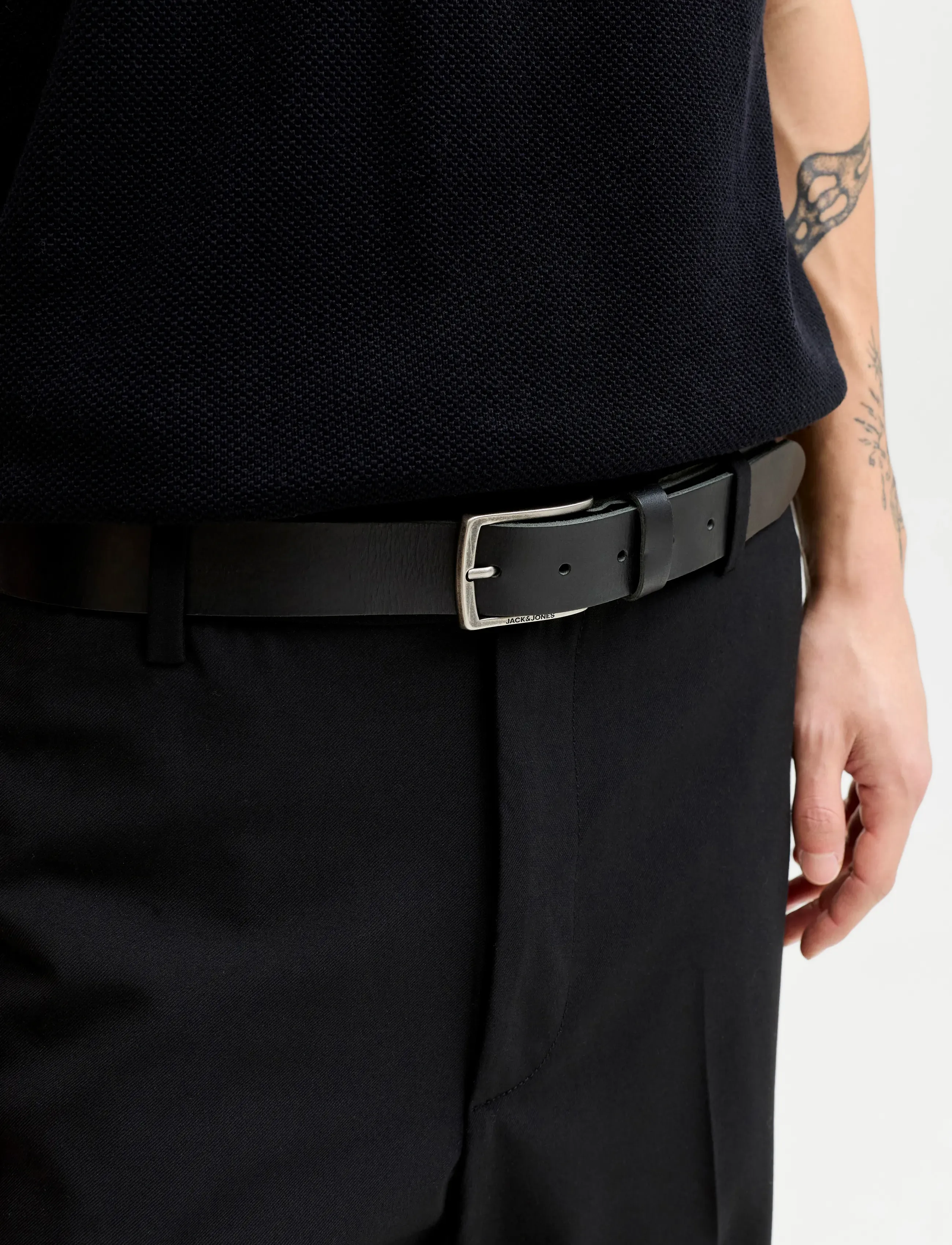 Jack & Jones JACTORINO LEATHER BELT - Kollektioner - BLACK / black