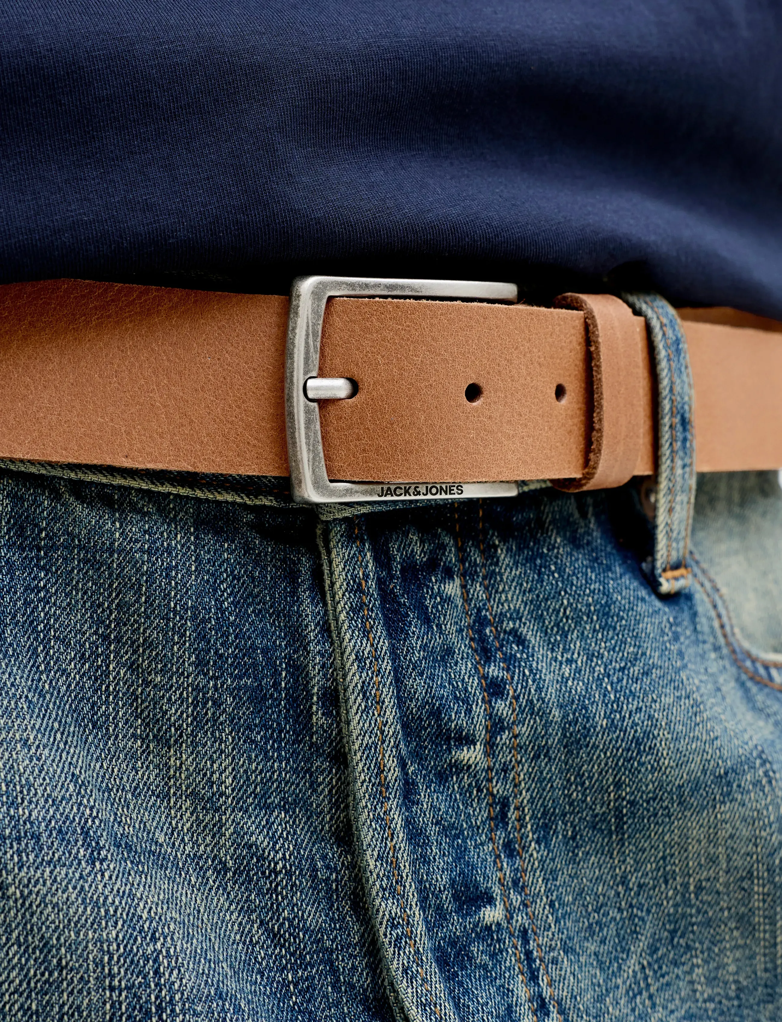 Jack & Jones - JACTORINO LEATHER BELT - classic belts - cognac - 4