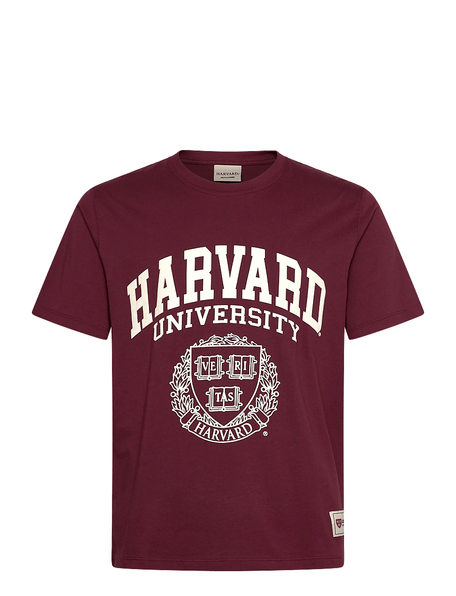 Jack & Jones - JORHARVARD TEE SS C.N STYD SS25 - stutterma bolir - maroon banner - 0