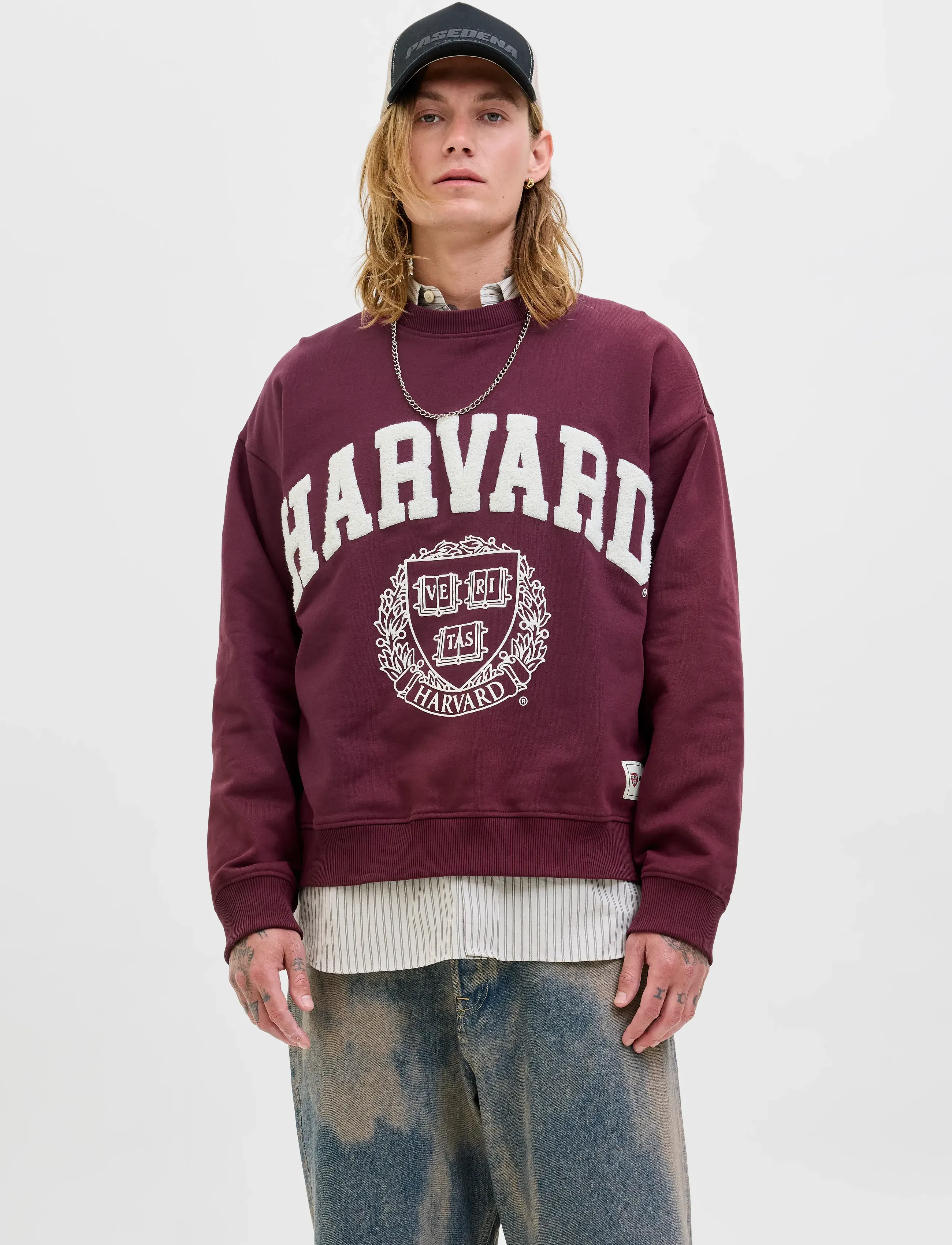 Jack & Jones - JORHARVARD SWEAT C.N STYD SS25 - kolekcijos - maroon banner - 0