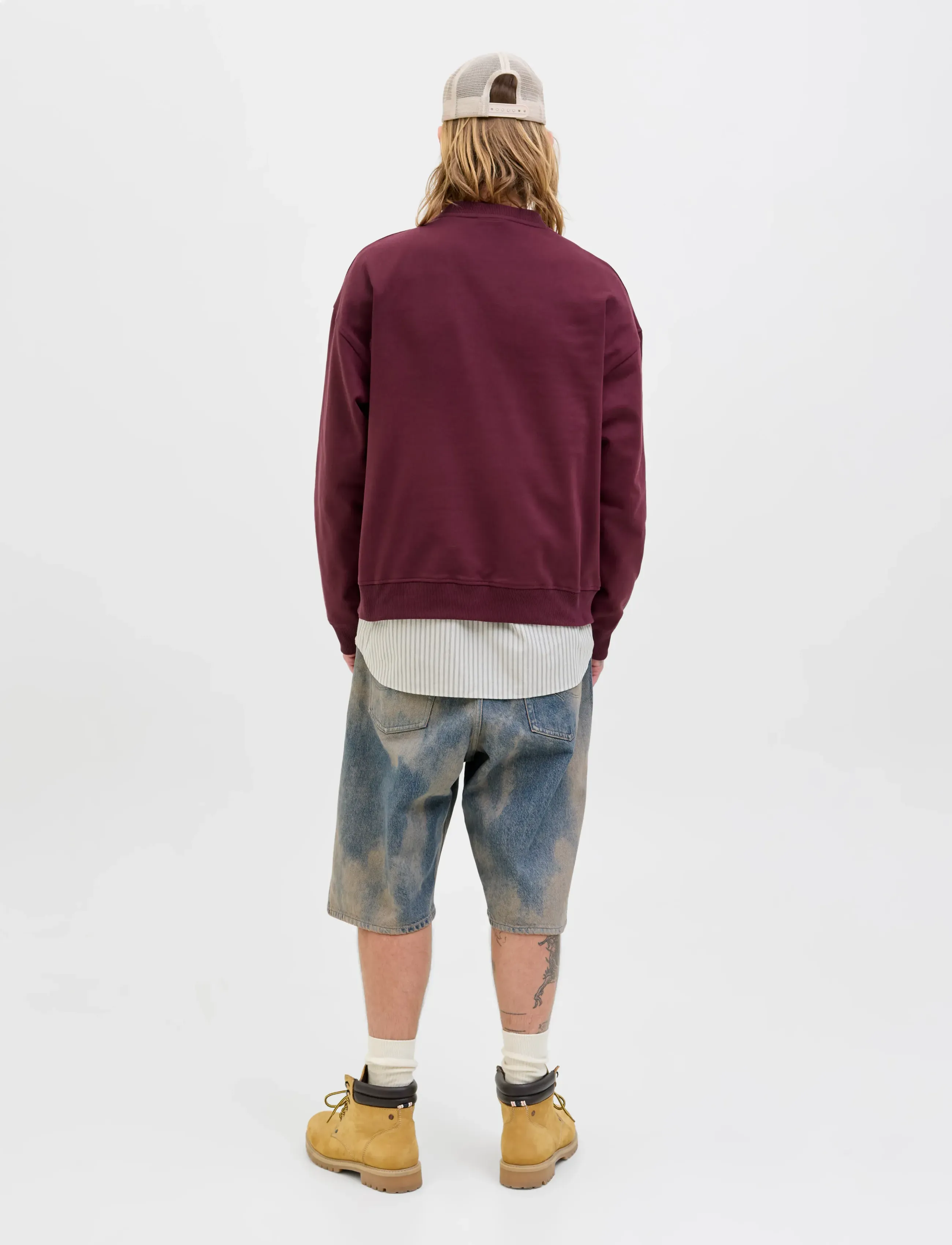 Jack & Jones - JORHARVARD SWEAT C.N STYD SS25 - kolekcijos - maroon banner - 3