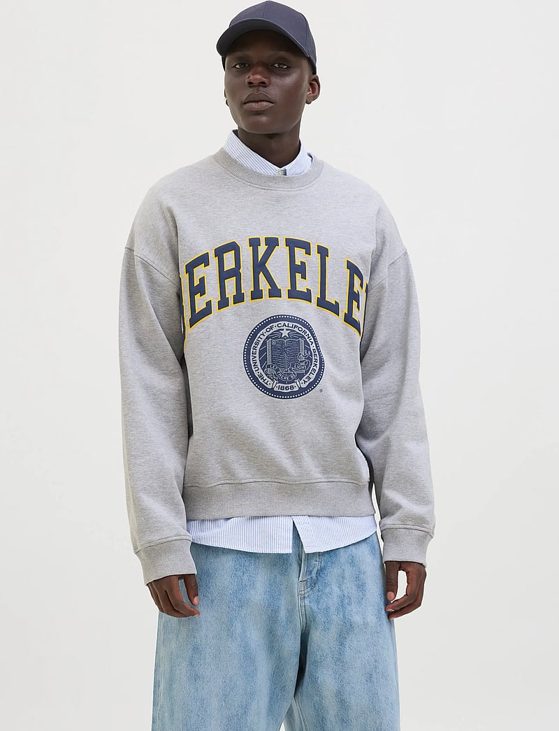 Jack & Jones - JORBERKELEY SWEAT C.N STYD SS25 - kollektionen - light grey melange - 0