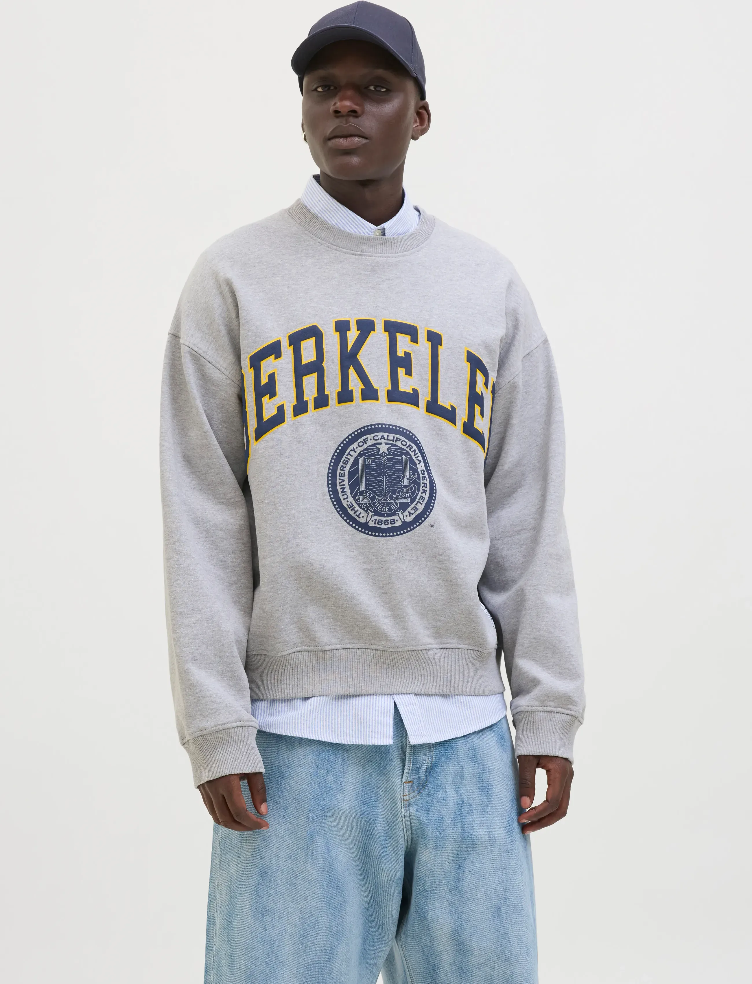 Jack & Jones JORBERKELEY SWEAT C.N STYD SS25 - Sweatshirts - LIGHT GREY MELANGE / grey