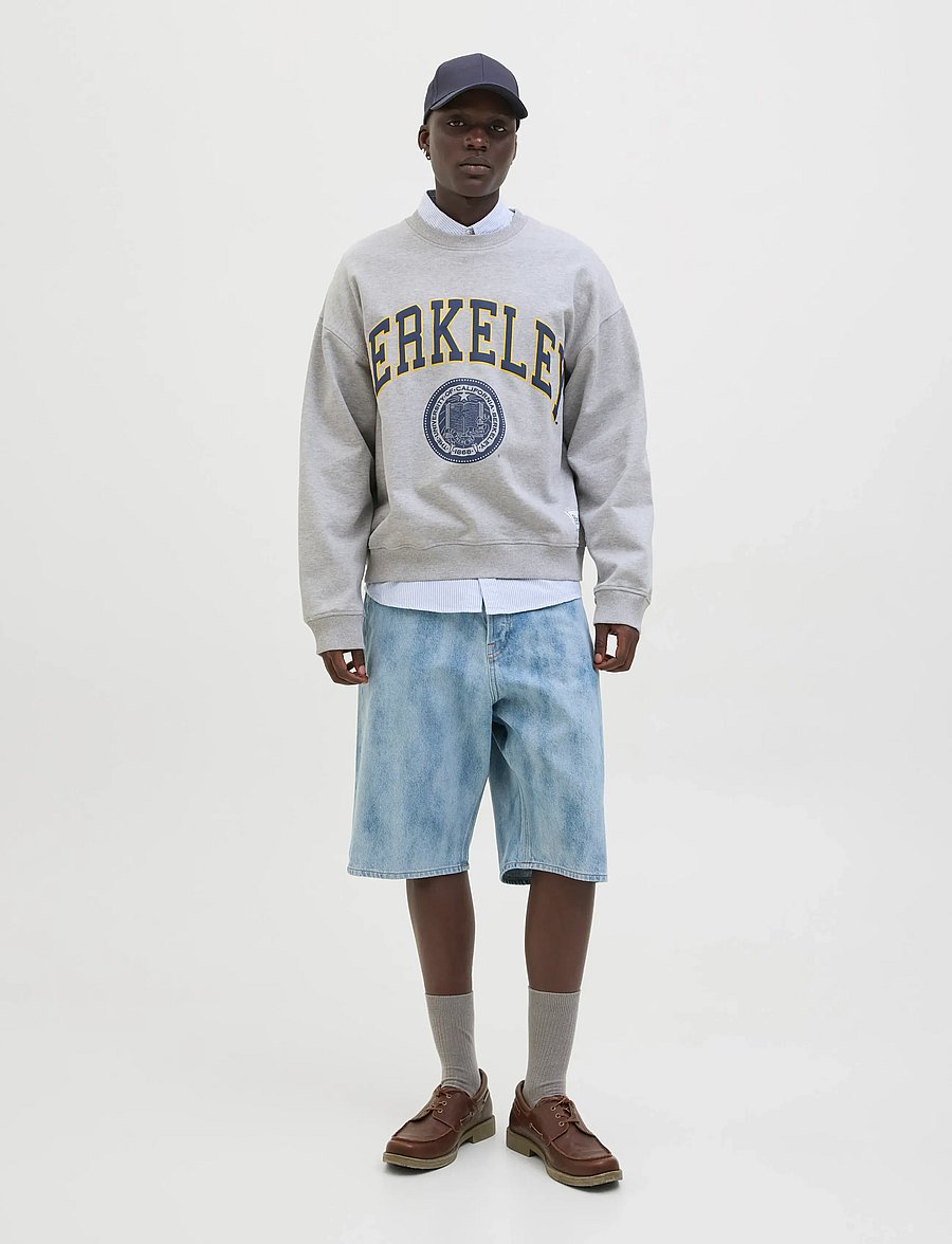 Jack & Jones - JORBERKELEY SWEAT C.N STYD SS25 - kollektionen - light grey melange - 5