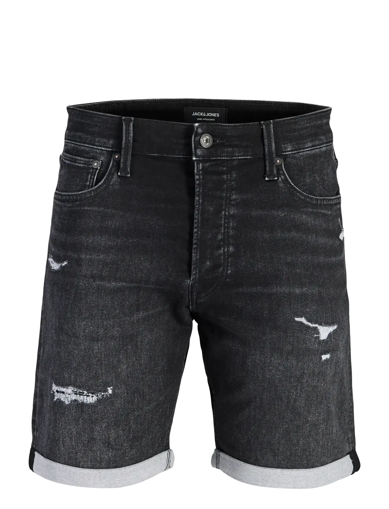 Jack & Jones JJIRICK JJICON I.K. SHORTS GE 066 - Shorts - BLACK DENIM / black