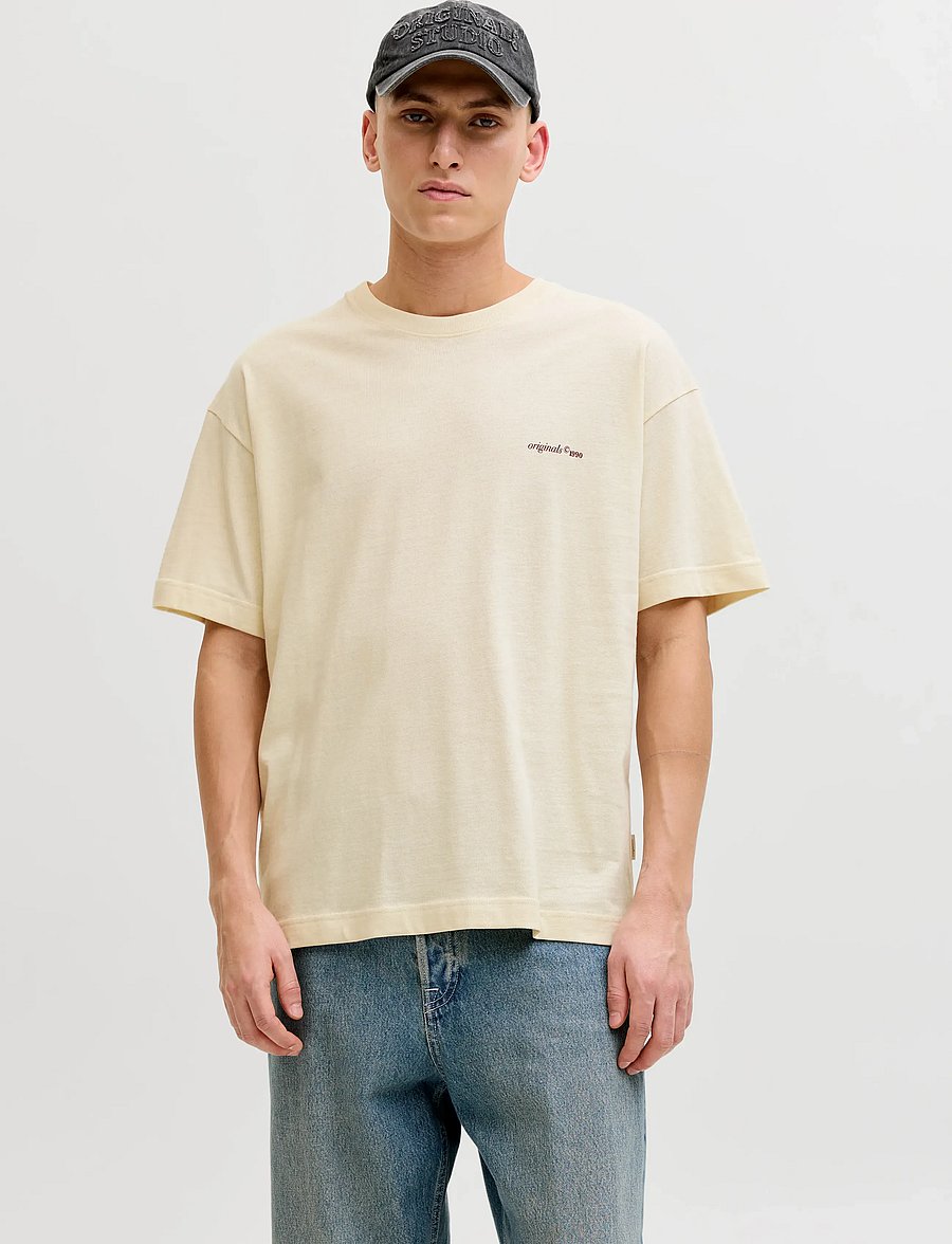 Jack & Jones - JORMONTAUK BACK GRAPHIC TEE SSCN EA26 SN - kurzärmelig - antique white - 0