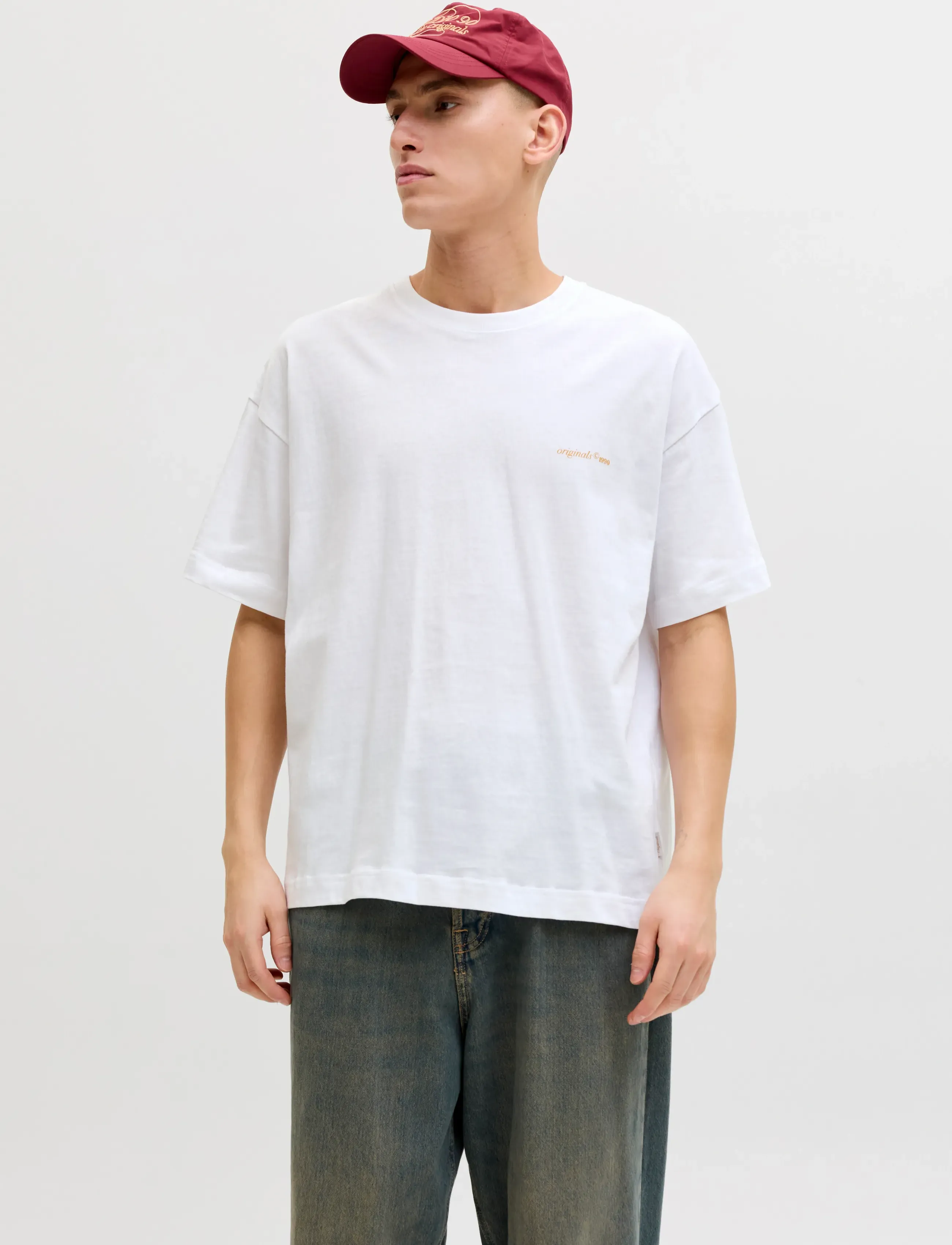 Jack & Jones Jormontauk Back Graphic Tee Sscn Ea26 Sn, S, White, T-Shirts > Kortærmede, Herre