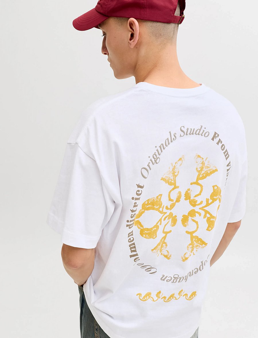Jack & Jones - JORMONTAUK BACK GRAPHIC TEE SSCN EA26 SN - kortärmade t-shirts - bright white - 5