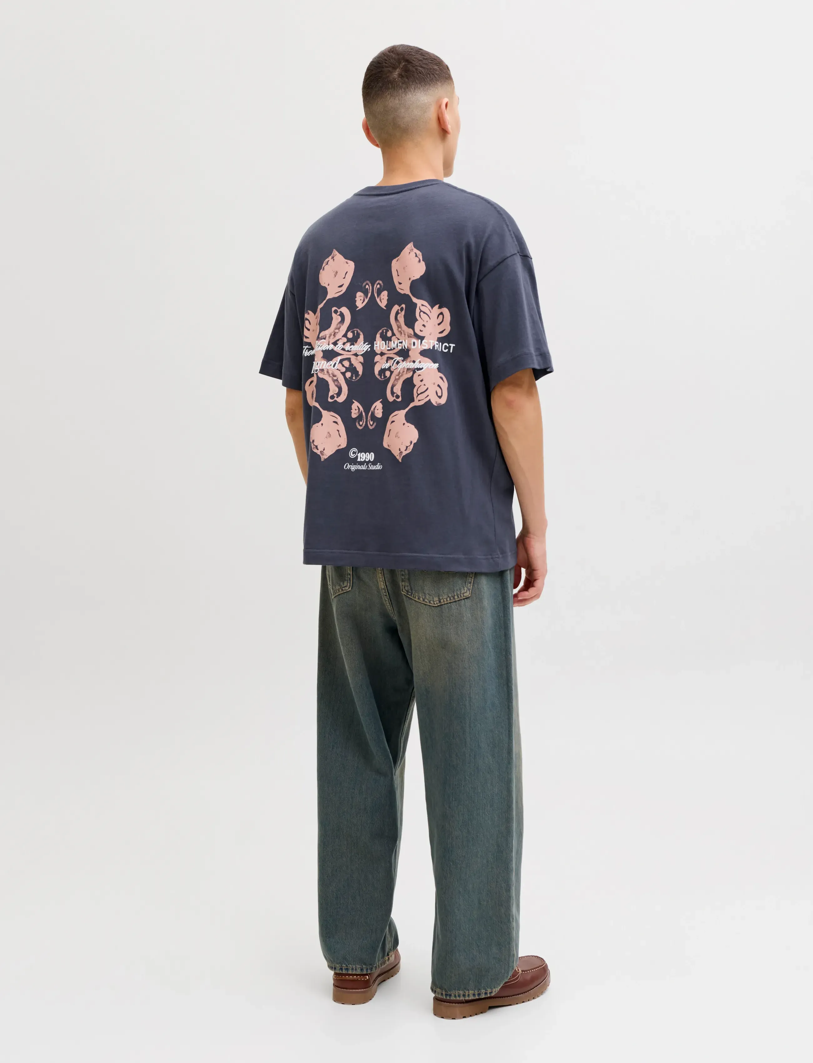 Jack & Jones - JORMONTAUK BACK GRAPHIC TEE SSCN EA26 SN - short-sleeved t-shirts - odyssey gray - 3