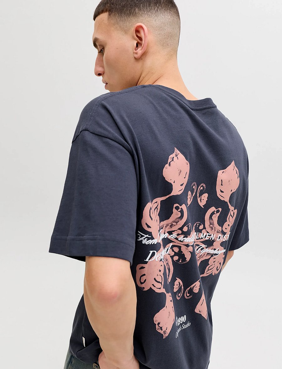 Jack & Jones - JORMONTAUK BACK GRAPHIC TEE SSCN EA26 SN - kortærmede t-shirts - odyssey gray - 5