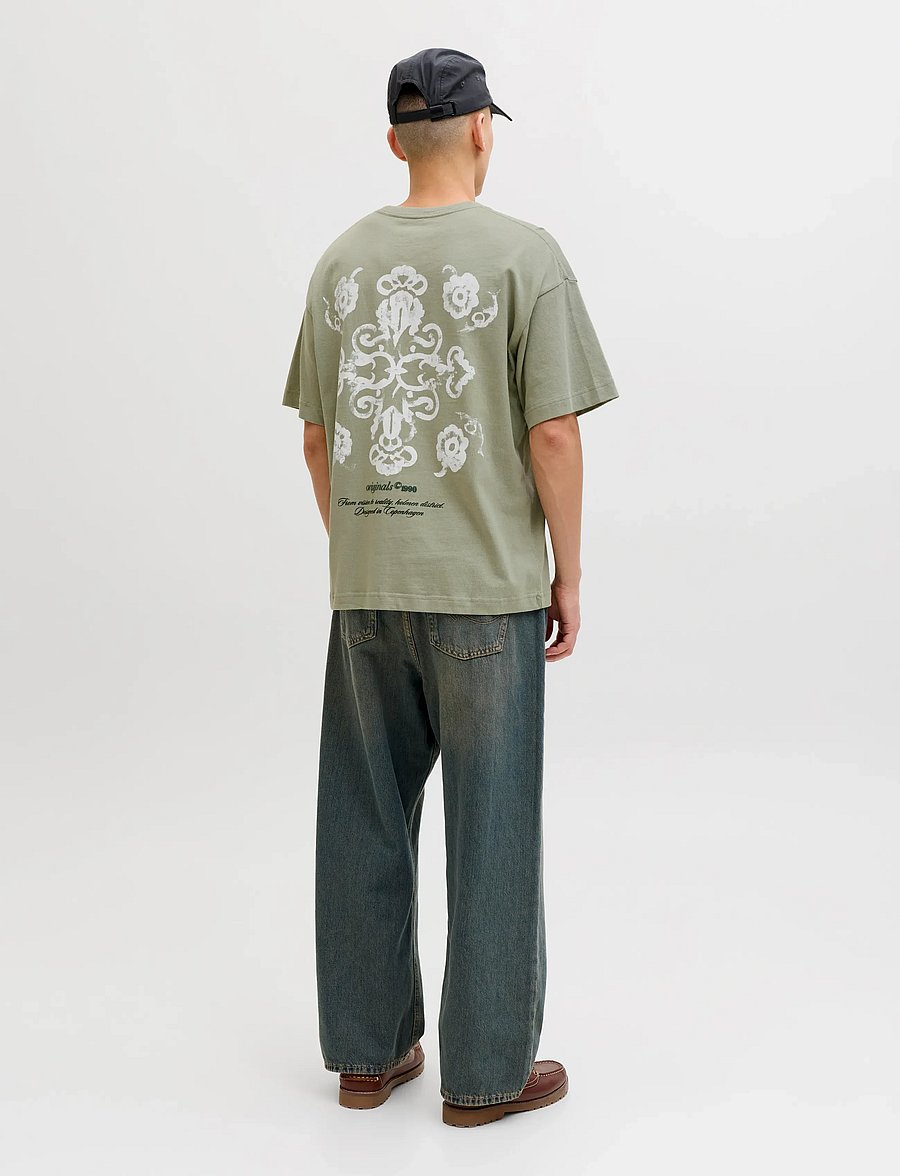 Jack & Jones - JORMONTAUK BACK GRAPHIC TEE SSCN EA26 SN - kortærmede t-shirts - seagrass - 3