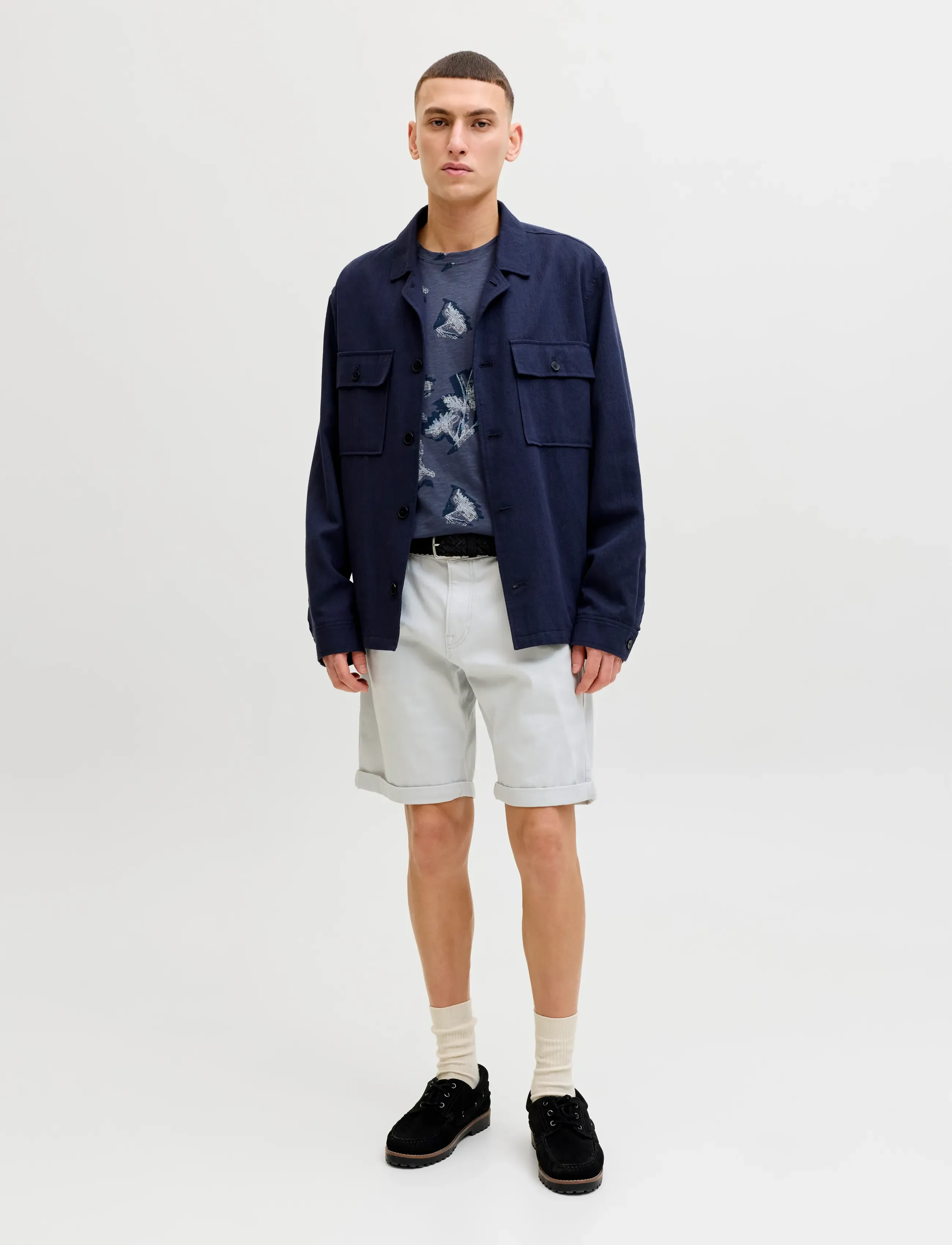 Jack & Jones - JORMONTAUK AOP TEE CREW NECK - short-sleeved t-shirts - odyssey gray - 3