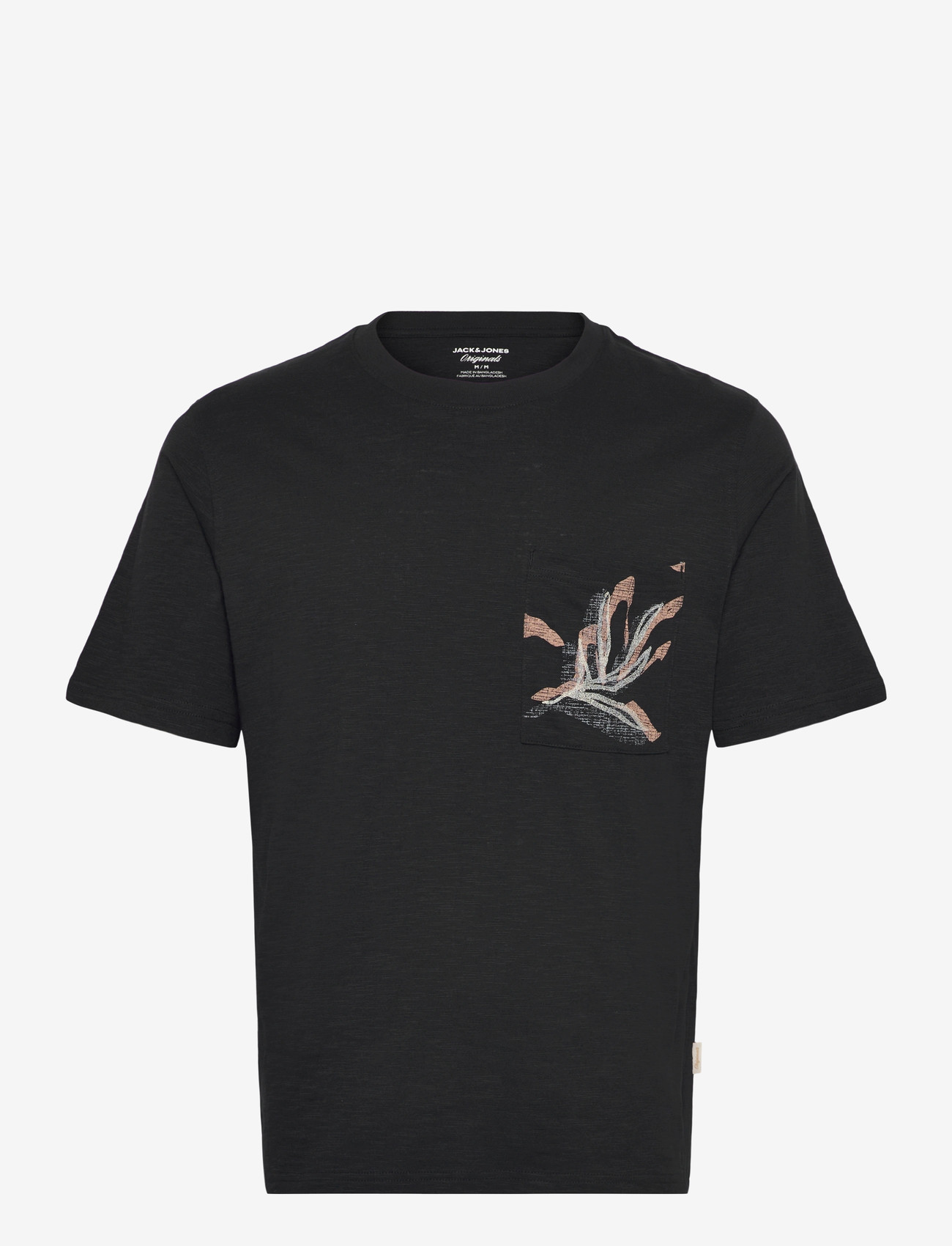 Jack & Jones - JORMONTAUK AOP POCKET TEE CN - short-sleeved t-shirts - black - 0