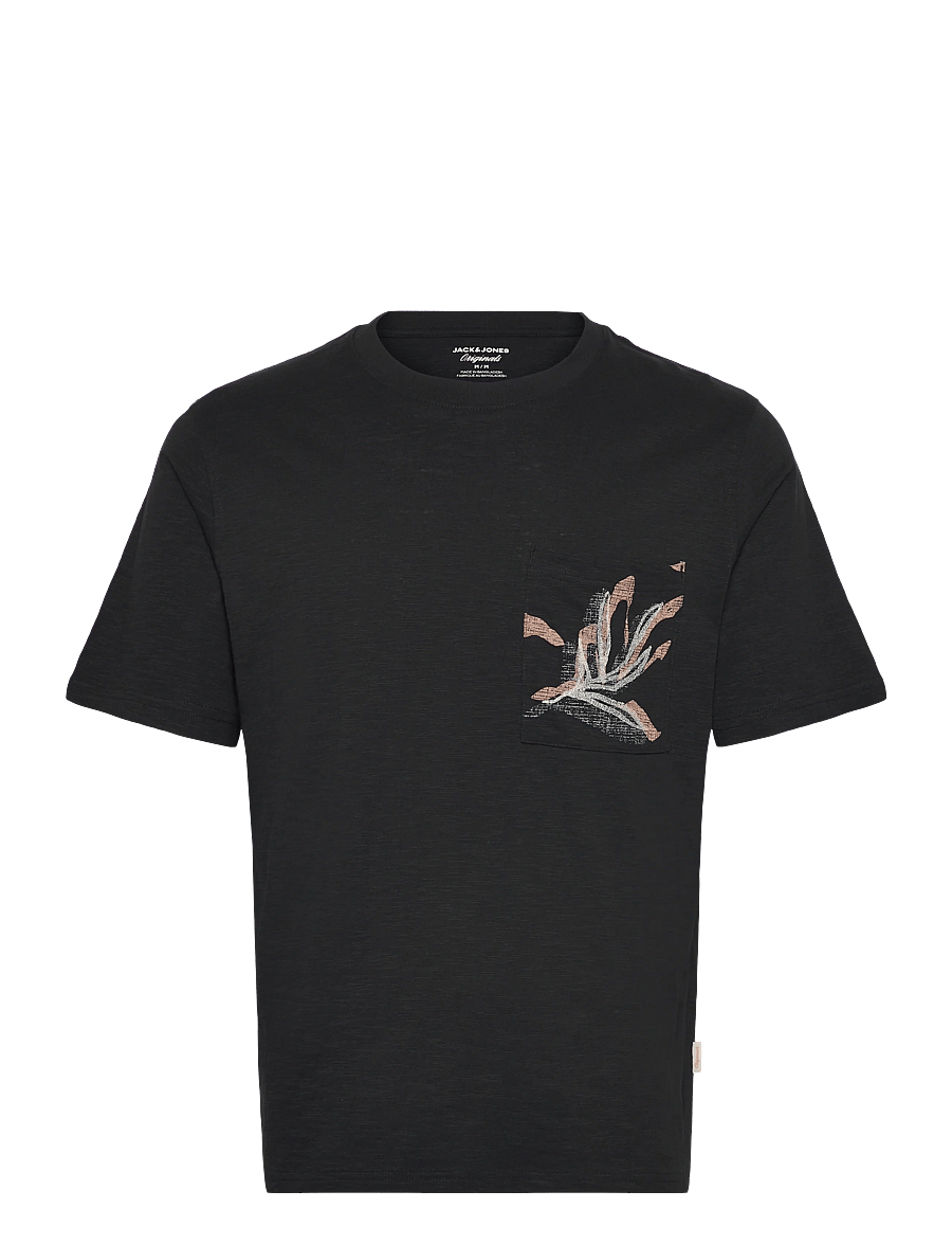Jack & Jones - JORMONTAUK AOP POCKET TEE CN - kurzärmelig - black - 0