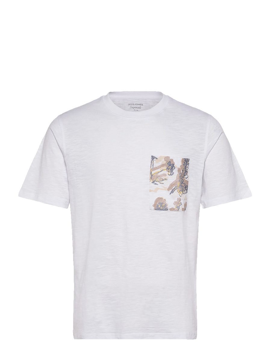 Jack & Jones - JORMONTAUK AOP POCKET TEE CN - kurzärmelig - bright white - 0