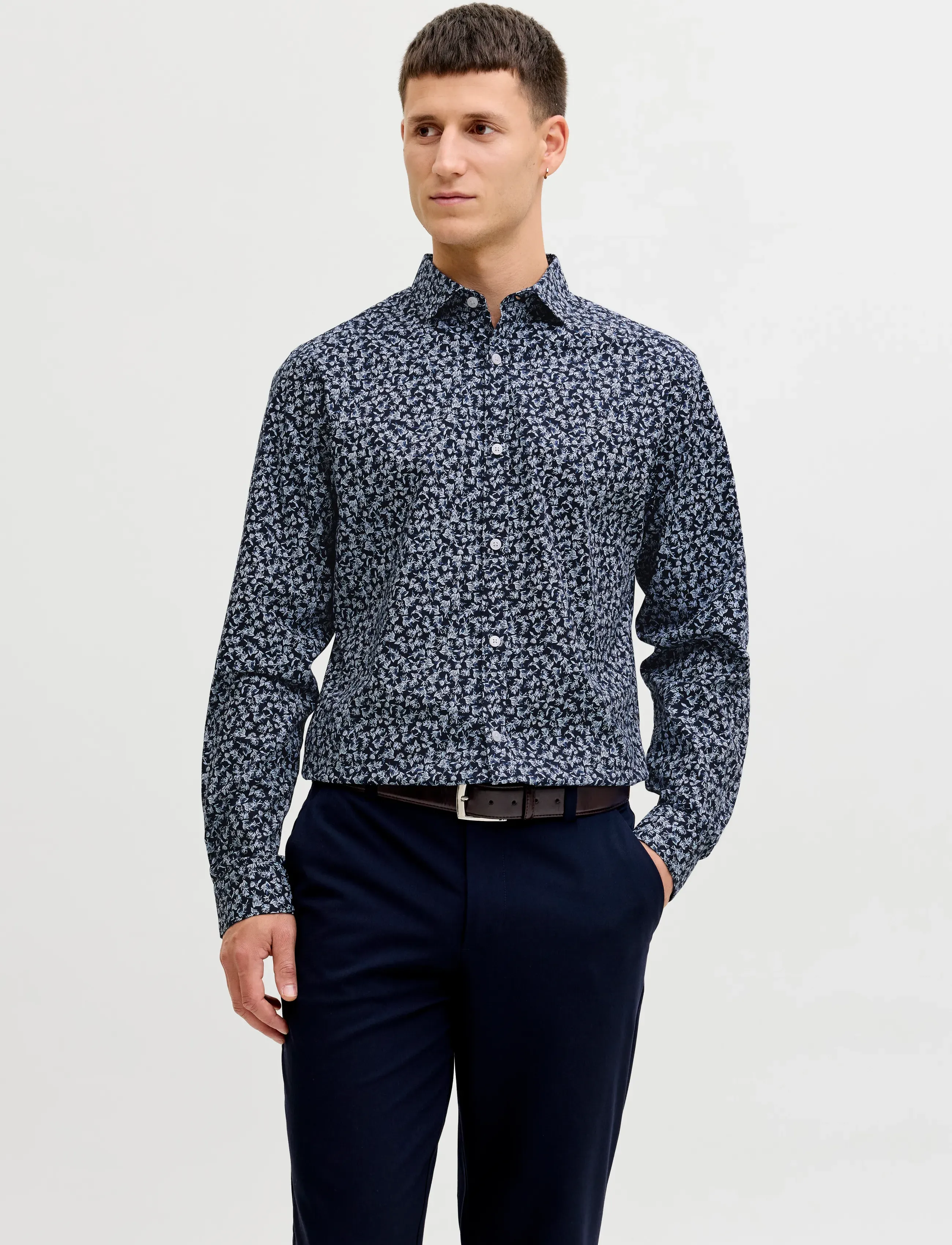 Jack & Jones JPRBLABLACKPOOL PRINT LS SHIRT - Kollektioner - NIGHT SKY / navy