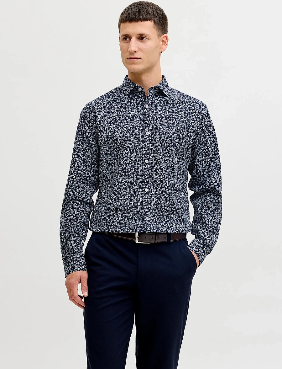 Jack & Jones - JPRBLABLACKPOOL PRINT LS SHIRT - koszule we wzory - night sky - 0