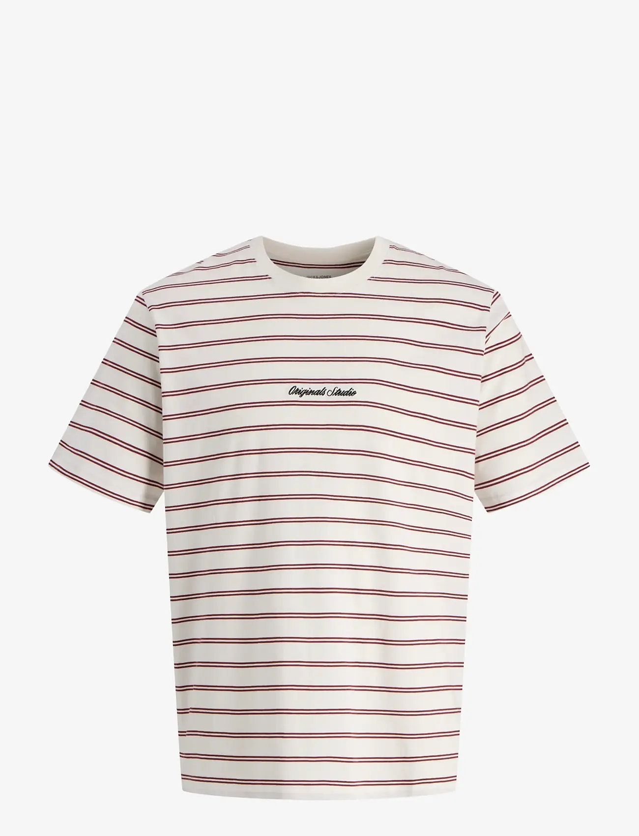 Jack & Jones - JORNORREBRO STRIPE TEE SS CN LN - kurzärmelig - cabernet - 1
