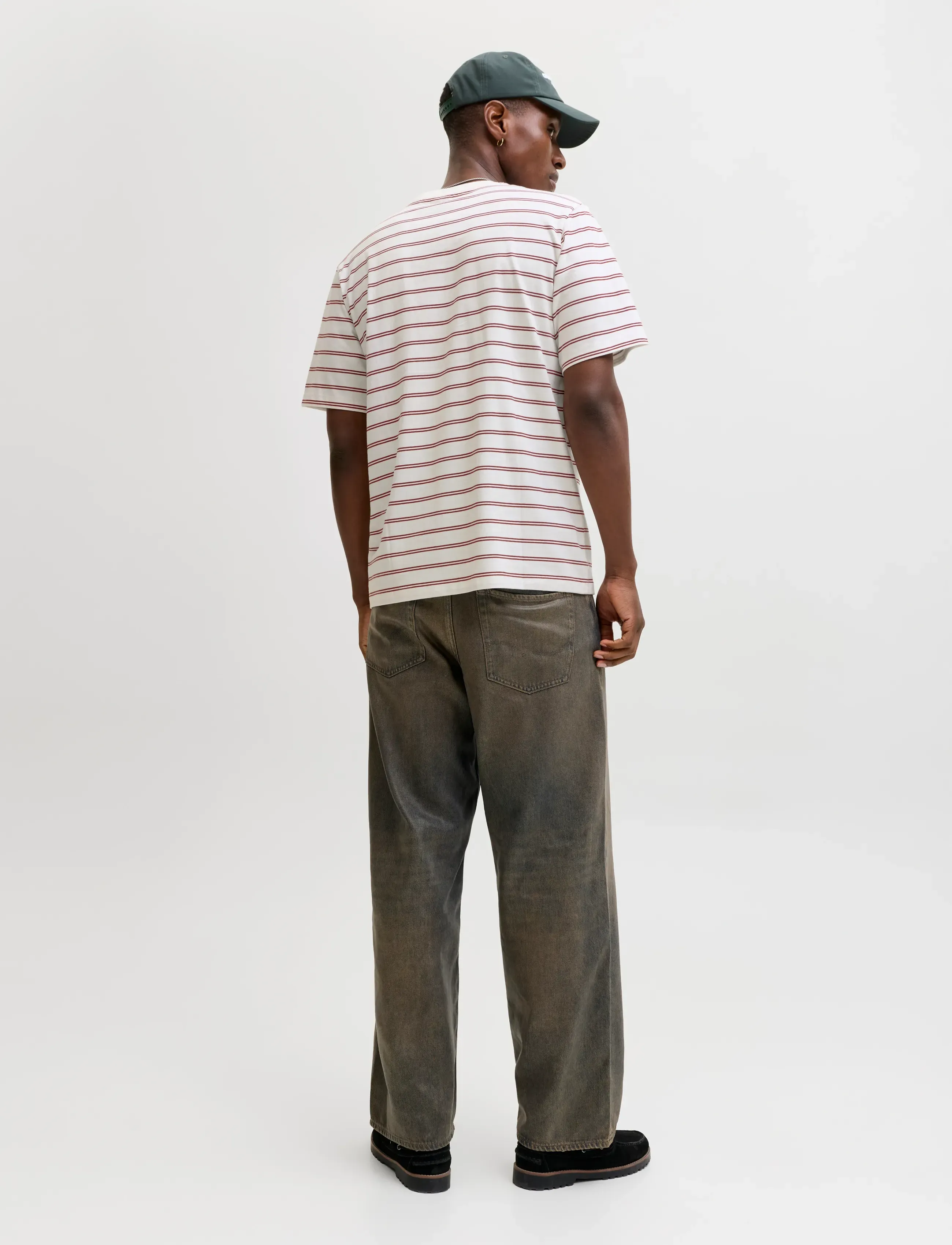 Jack & Jones - JORNORREBRO STRIPE TEE SS CN LN - kortærmede t-shirts - cabernet - 2