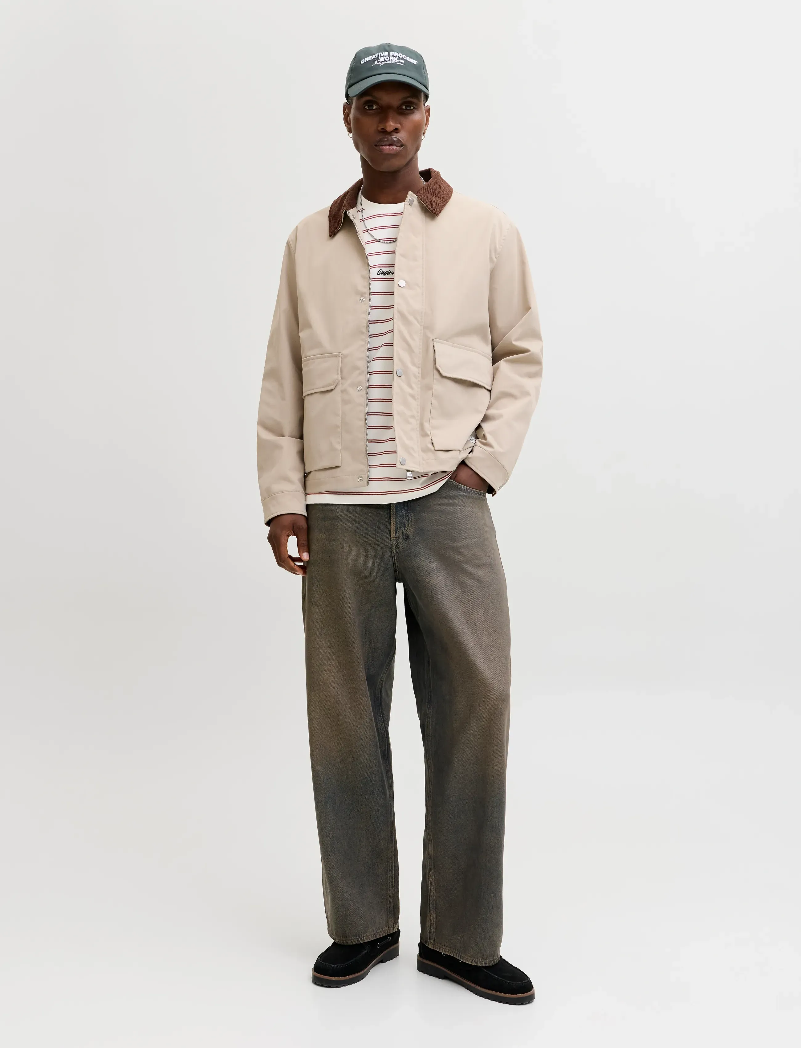 Jack & Jones - JORNORREBRO STRIPE TEE SS CN LN - kortærmede t-shirts - cabernet - 3